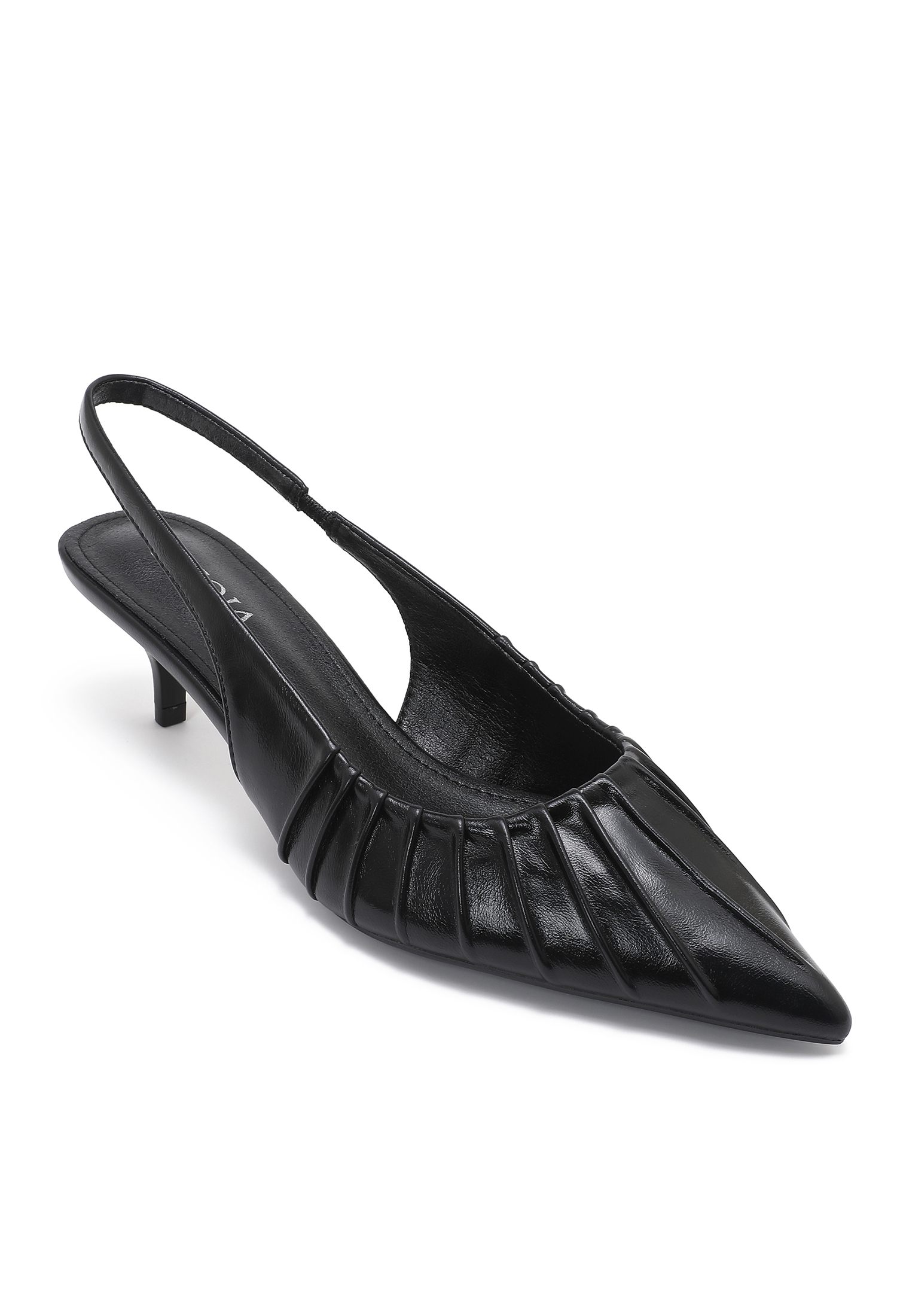 Slingback-Pumps mit Raffung vorn