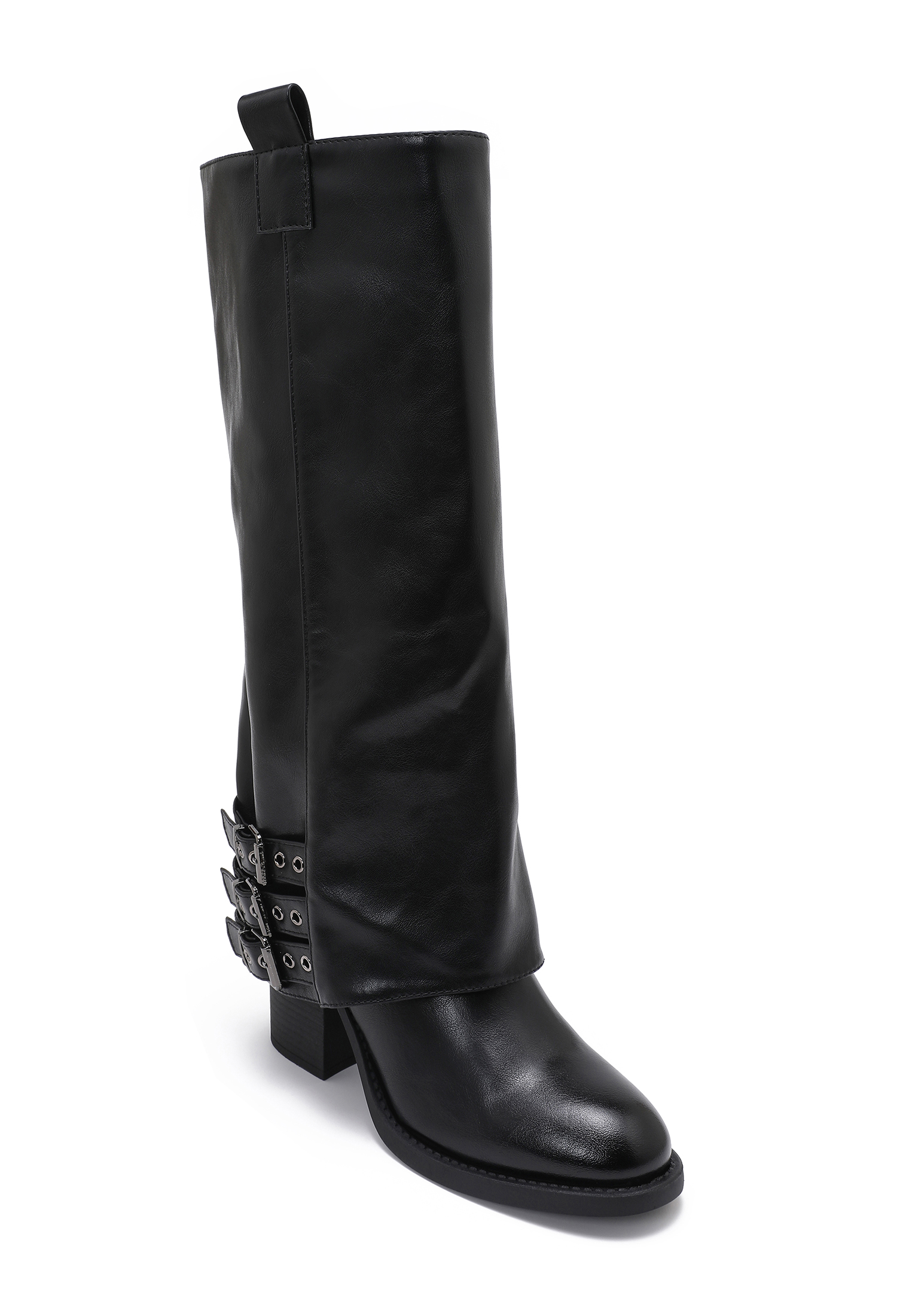 Stiefel mit Blockabsatz und dekorativen Akzenten