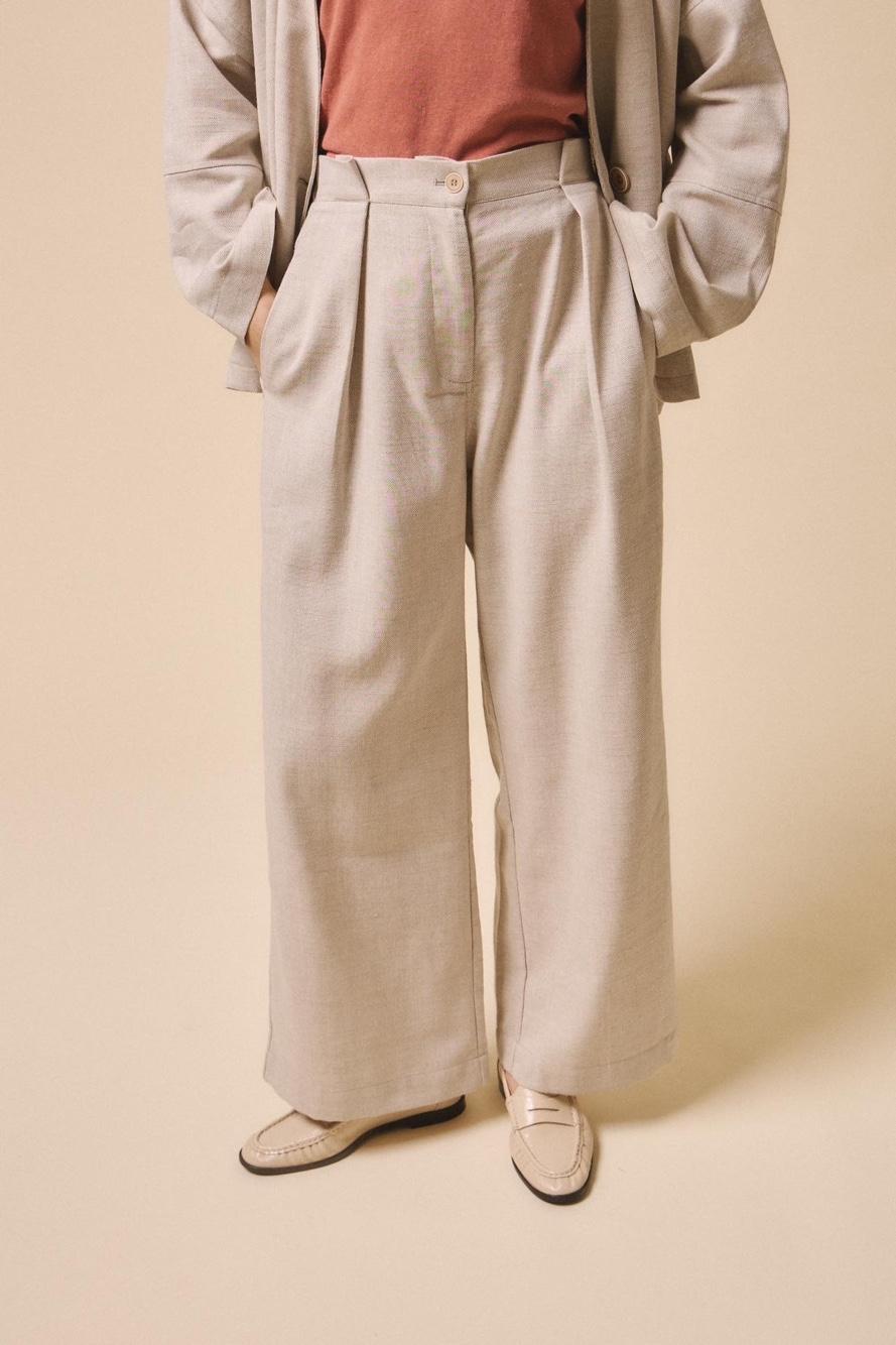 Wide-Leg-Hose mit Falten