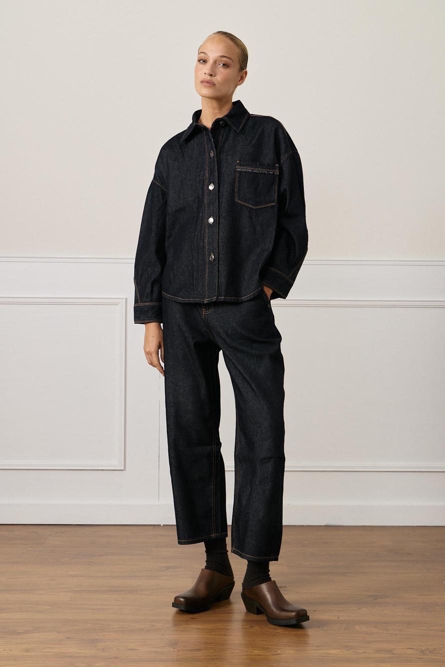 Gerade Jeans mit hohem Bund