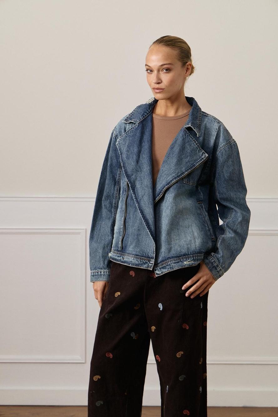 Oversize-Jacke mit Revers