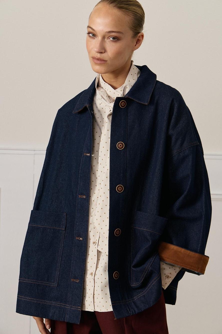 Oversize-Jacke mit Hemdkragen