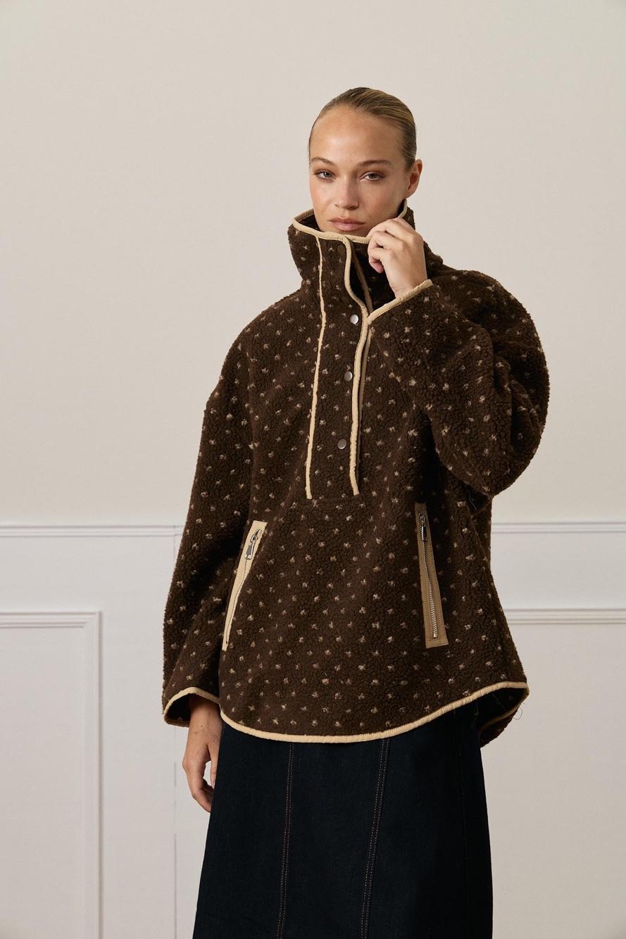 Lässige Teddy-Jacke mit Stehkragen