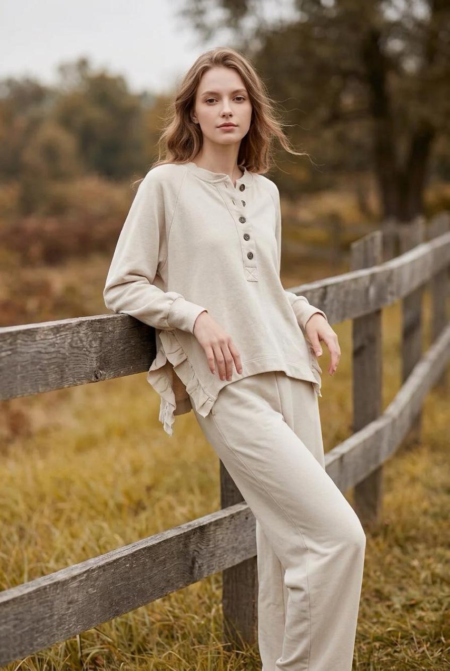 Lässige Bluse mit Volants