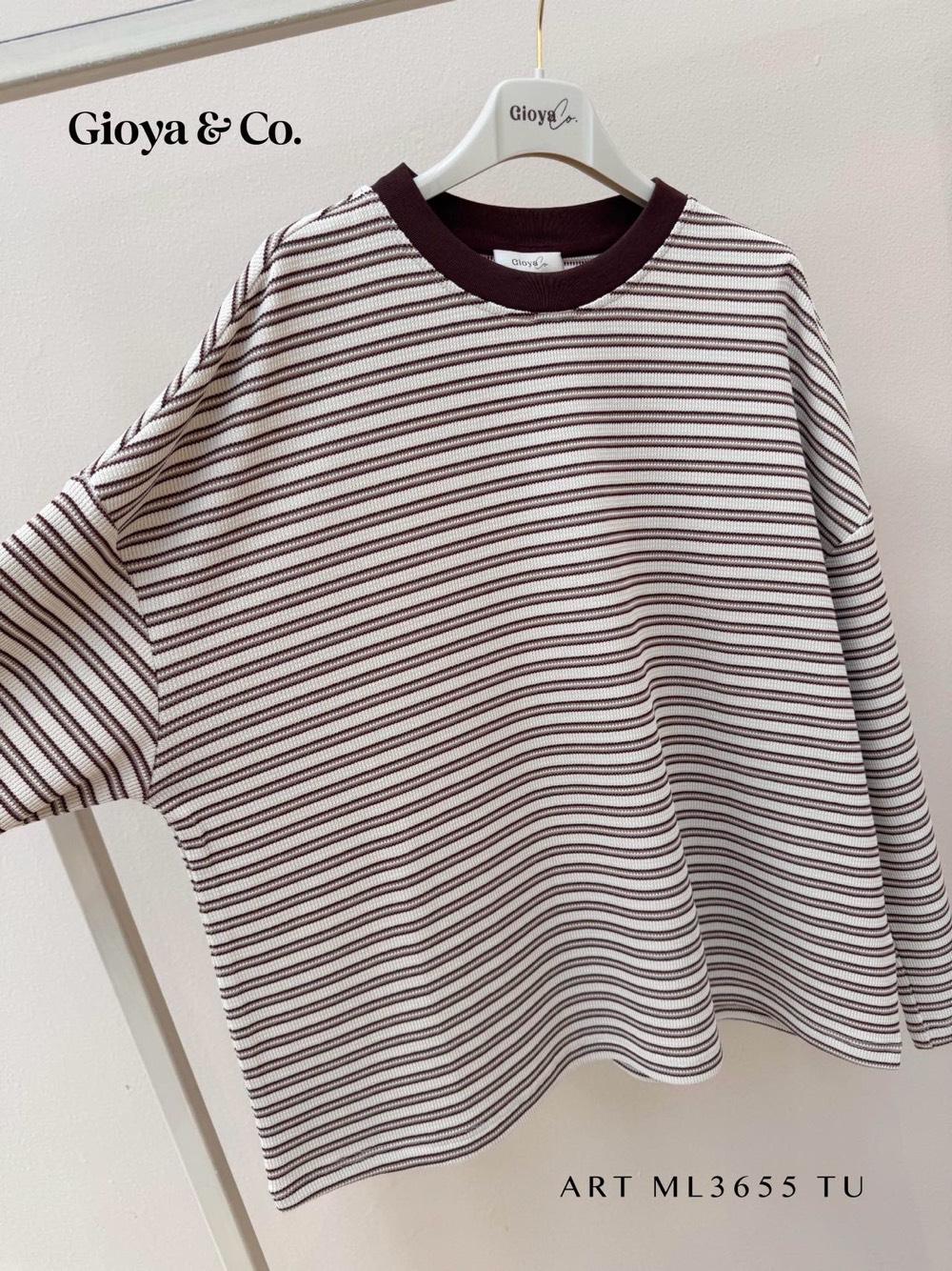 Locker geschnittenes Streifen-Shirt mit Ripp