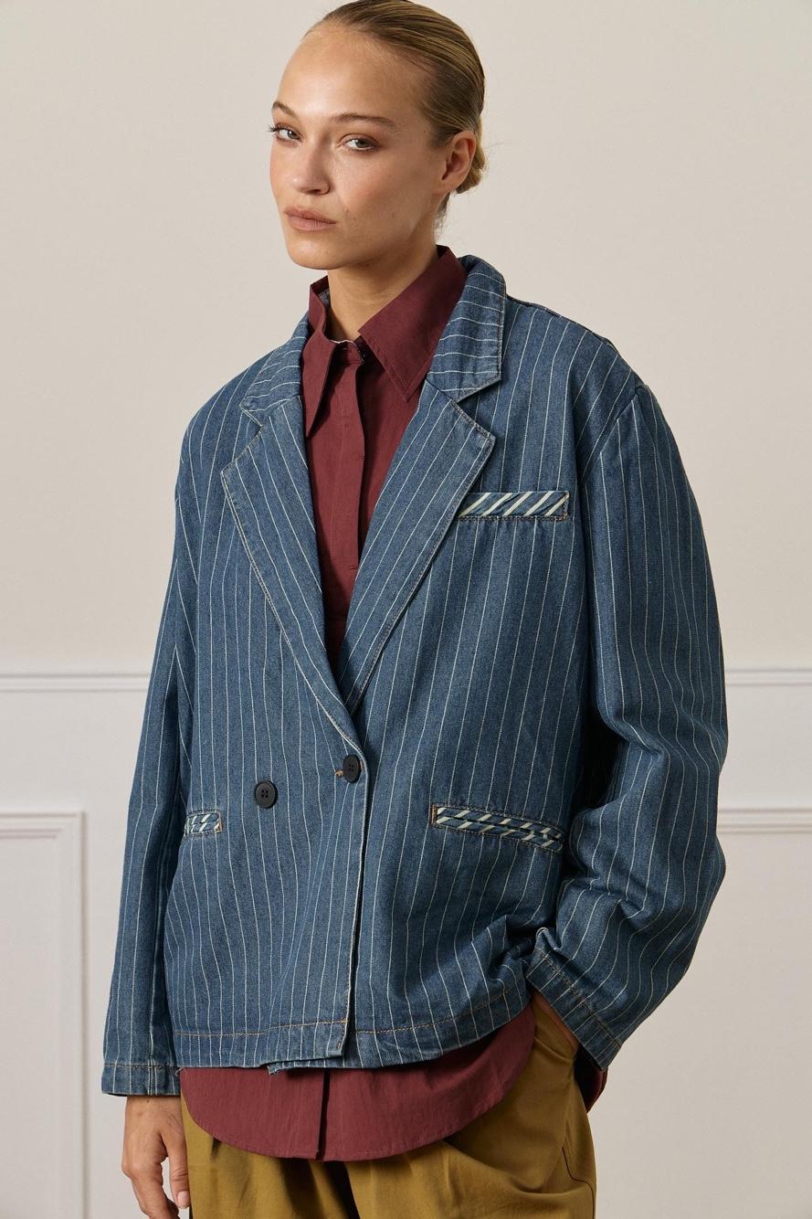 Blazer-Jacke mit Streifen