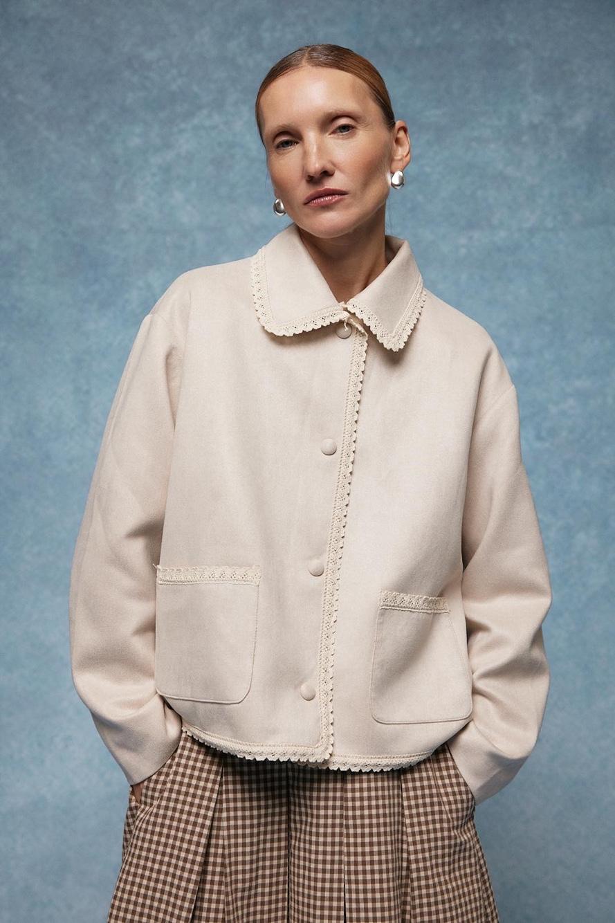 Boxy-Jacke mit Kragen
