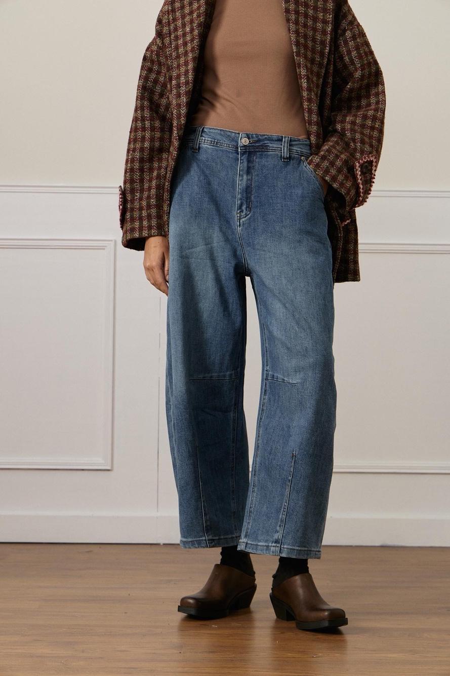 Jeans mit hohem Bund und weitem Bein