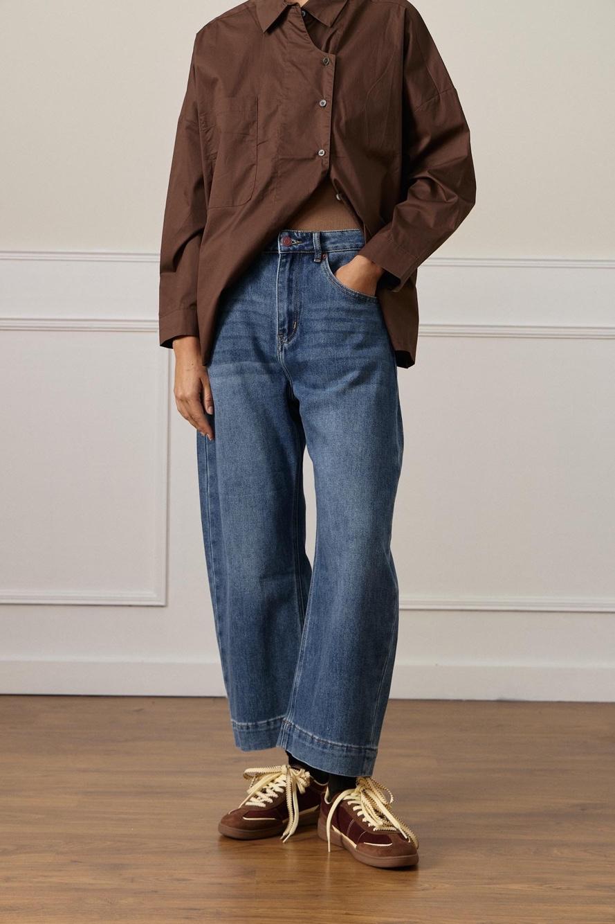 High-Waist-Hosen mit weiter Beinführung