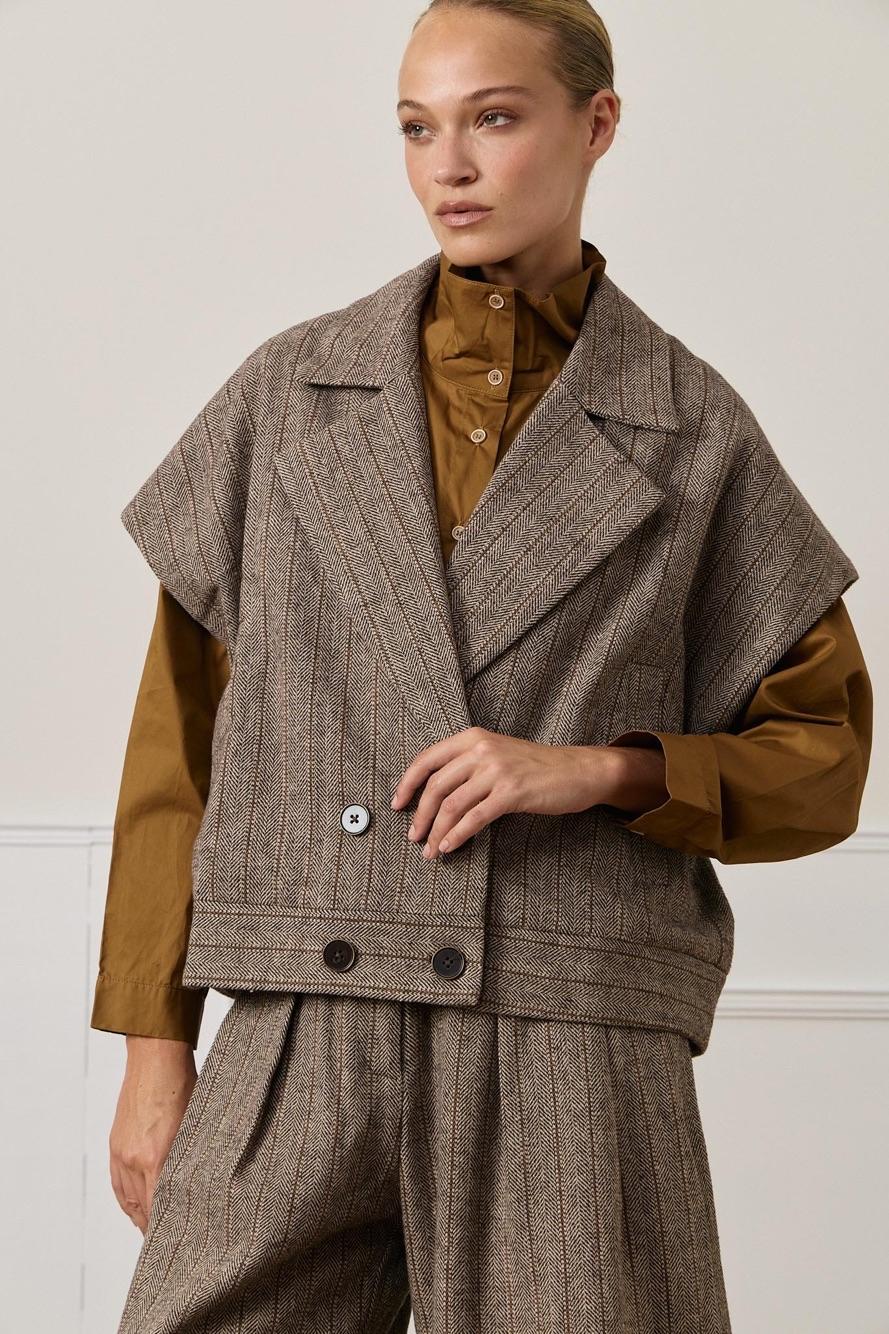 Oversized Weste mit Revers
