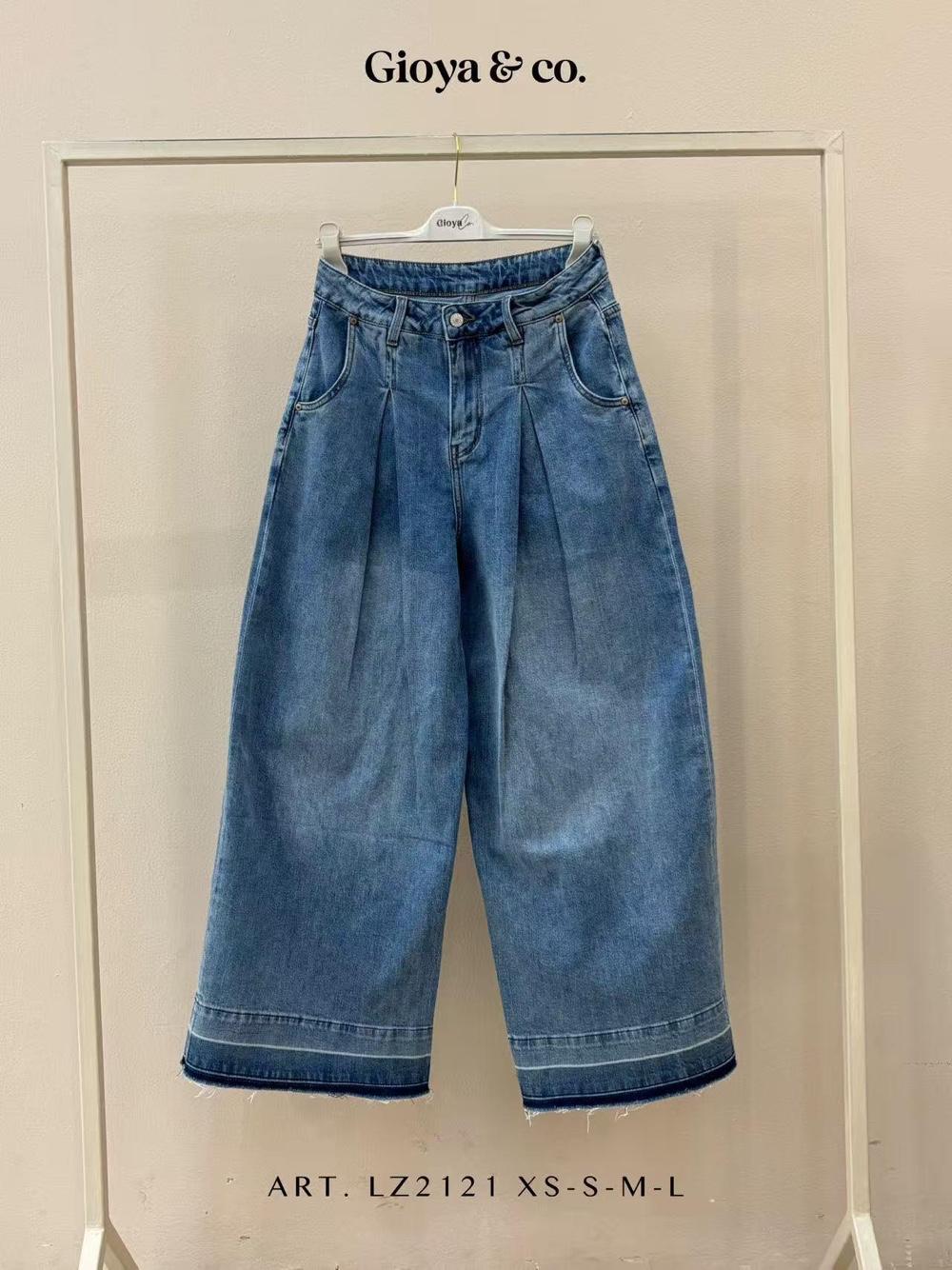 Wide-Leg Jeans mit Falten