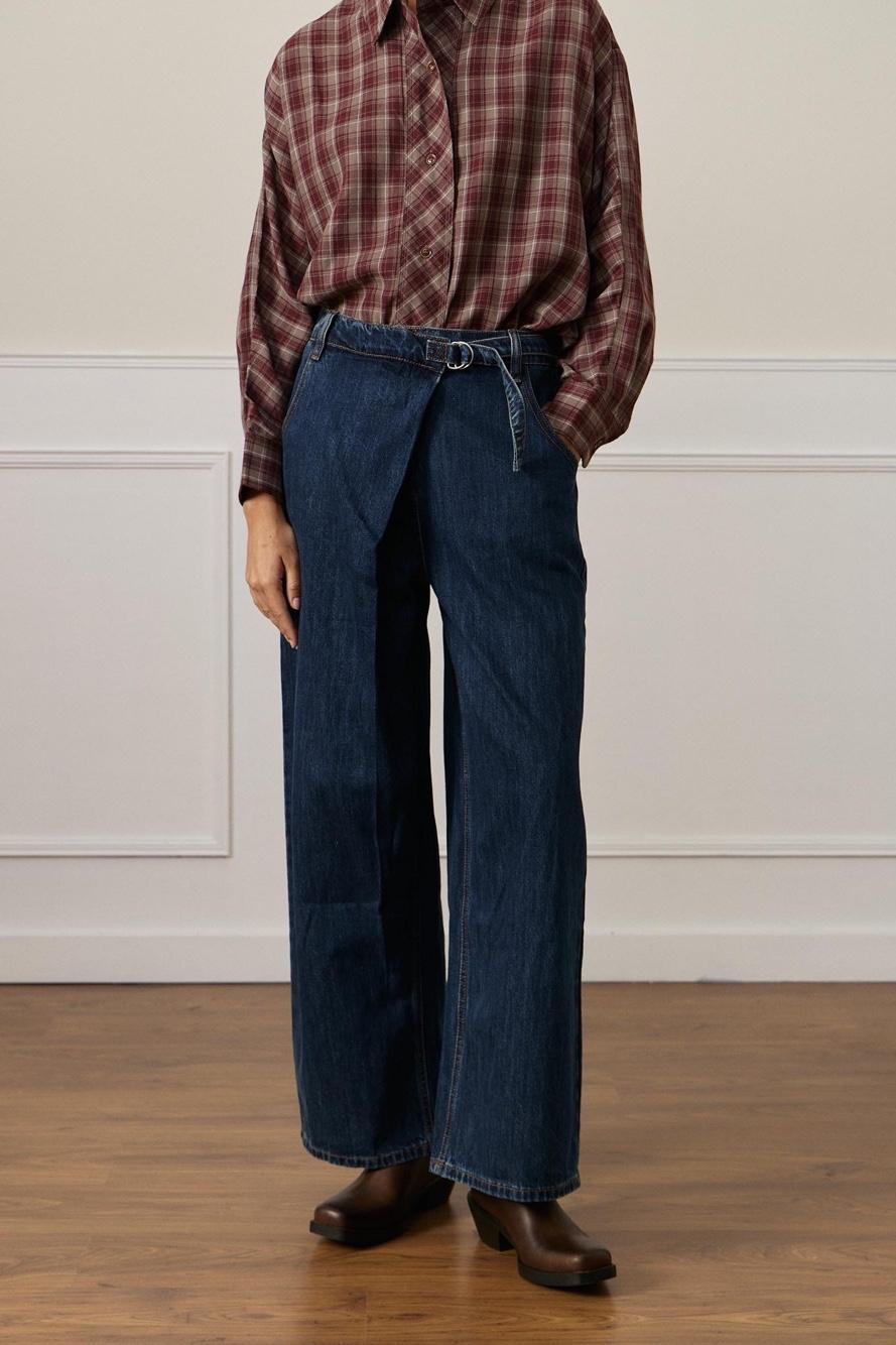 Wide‑Leg Hose mit Bindeband