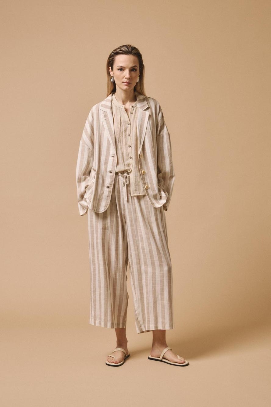 Boxy-Jacke mit Streifen