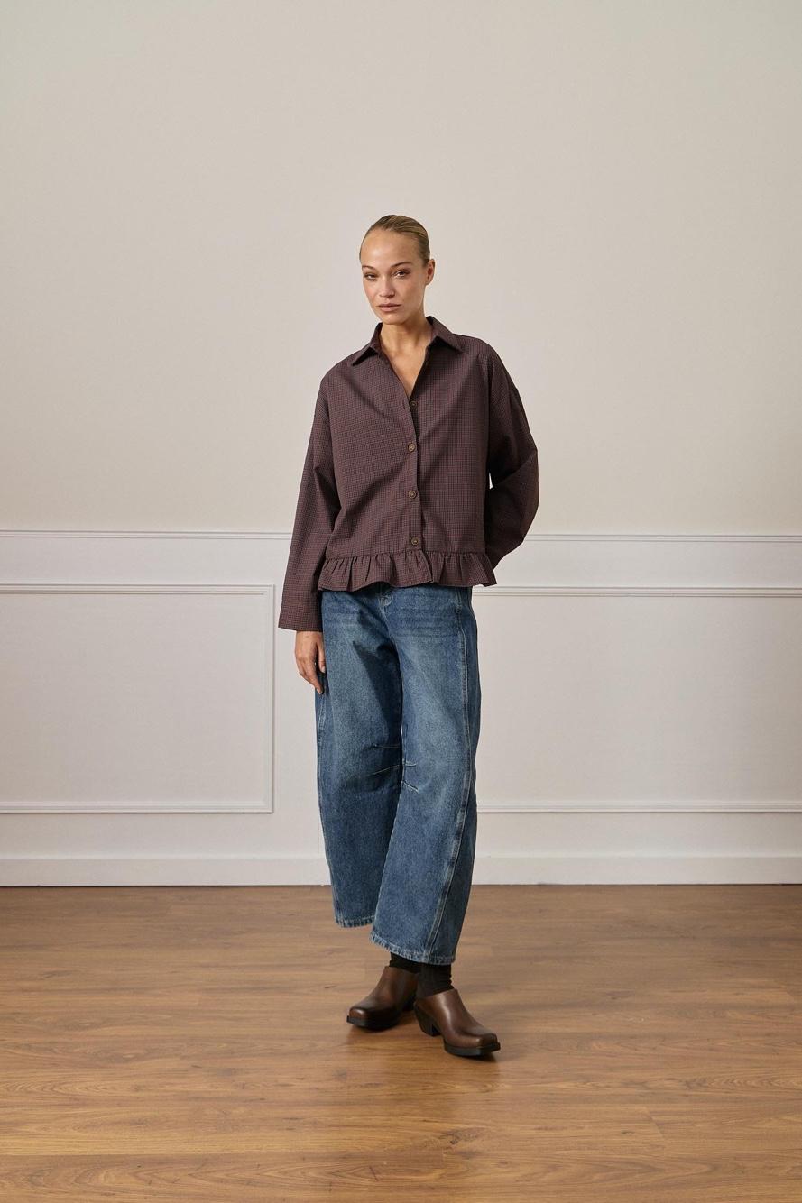 Jeans mit hoher Taille und weitem Bein