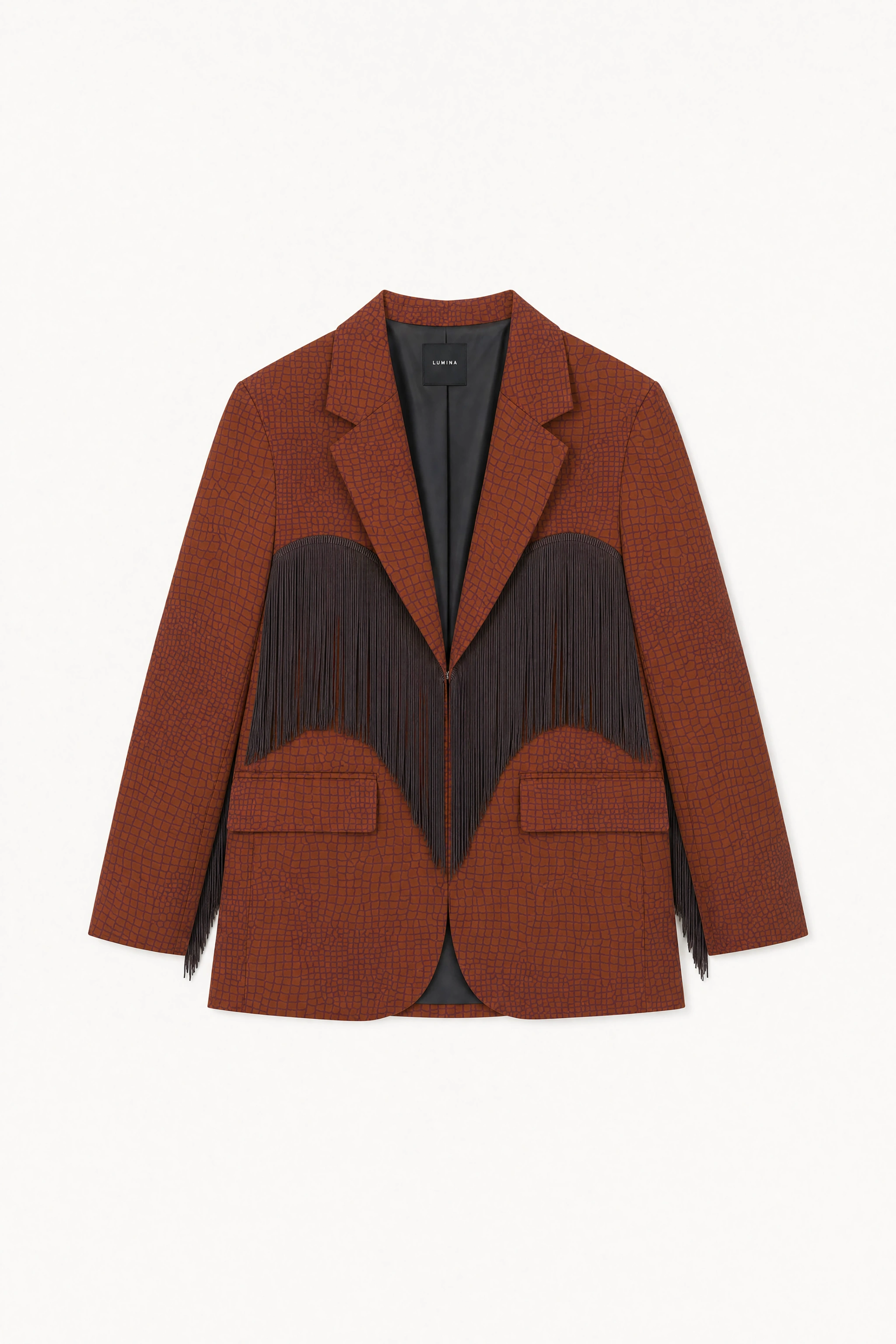Oversize-Blazer mit Fransen