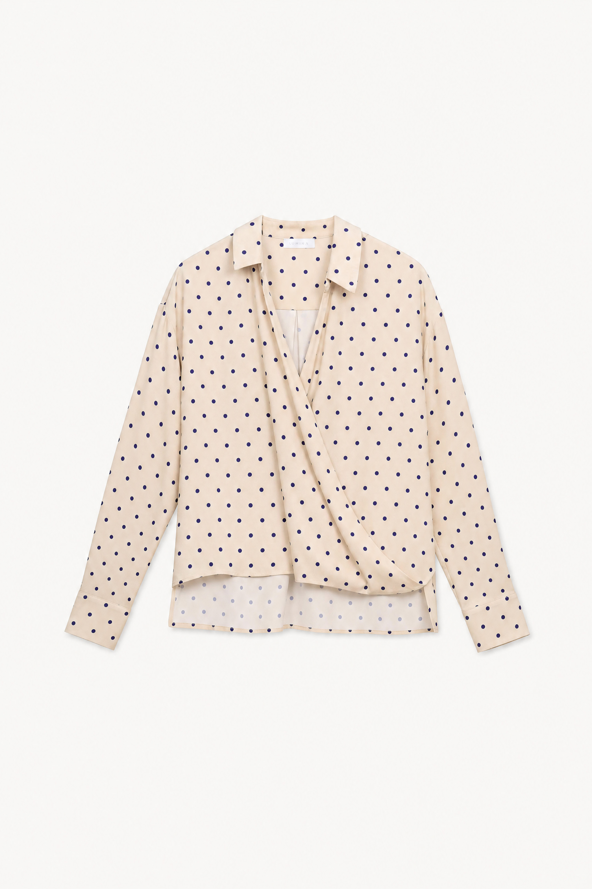 Wickelbluse mit Polka‑Dots