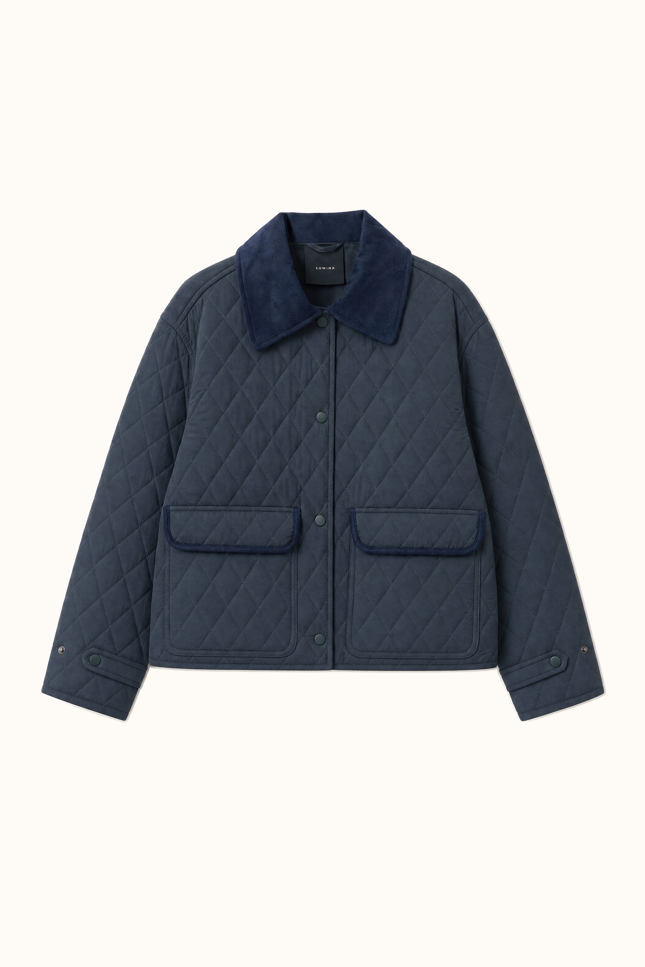 Kurze Steppjacke mit Kragen