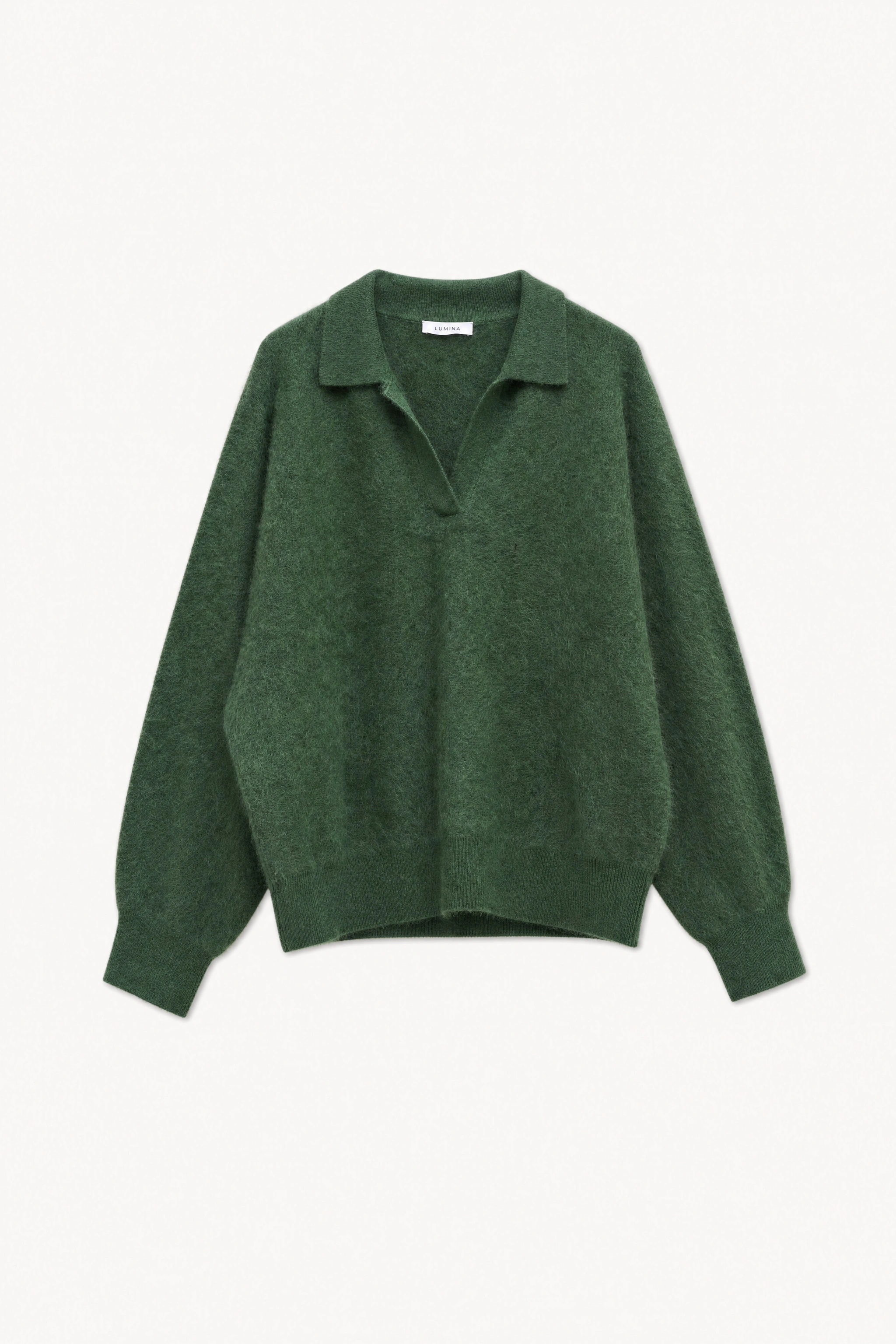 Oversize Pullover mit Polokragen