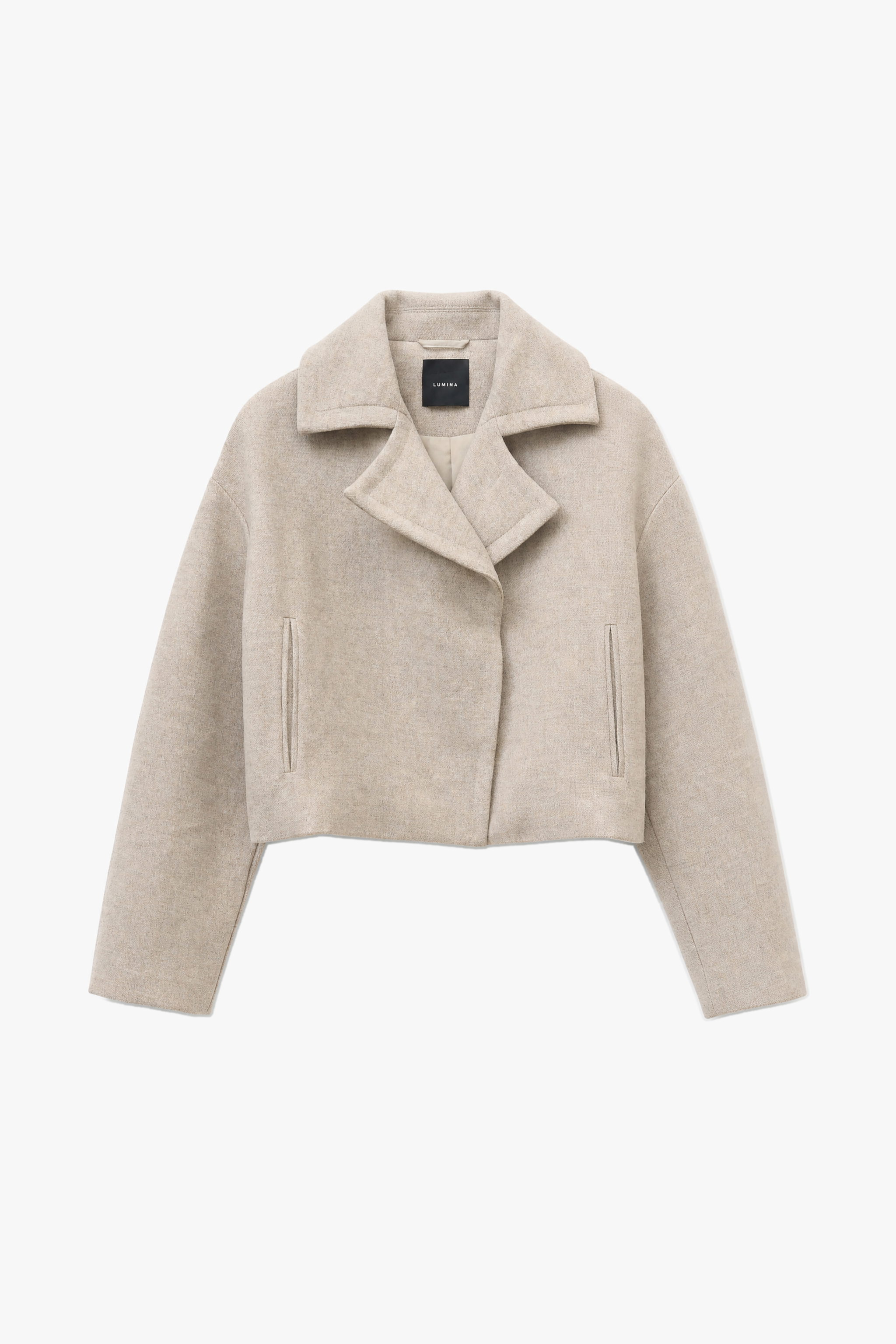 Oversize Cropped Jacke mit Kragen