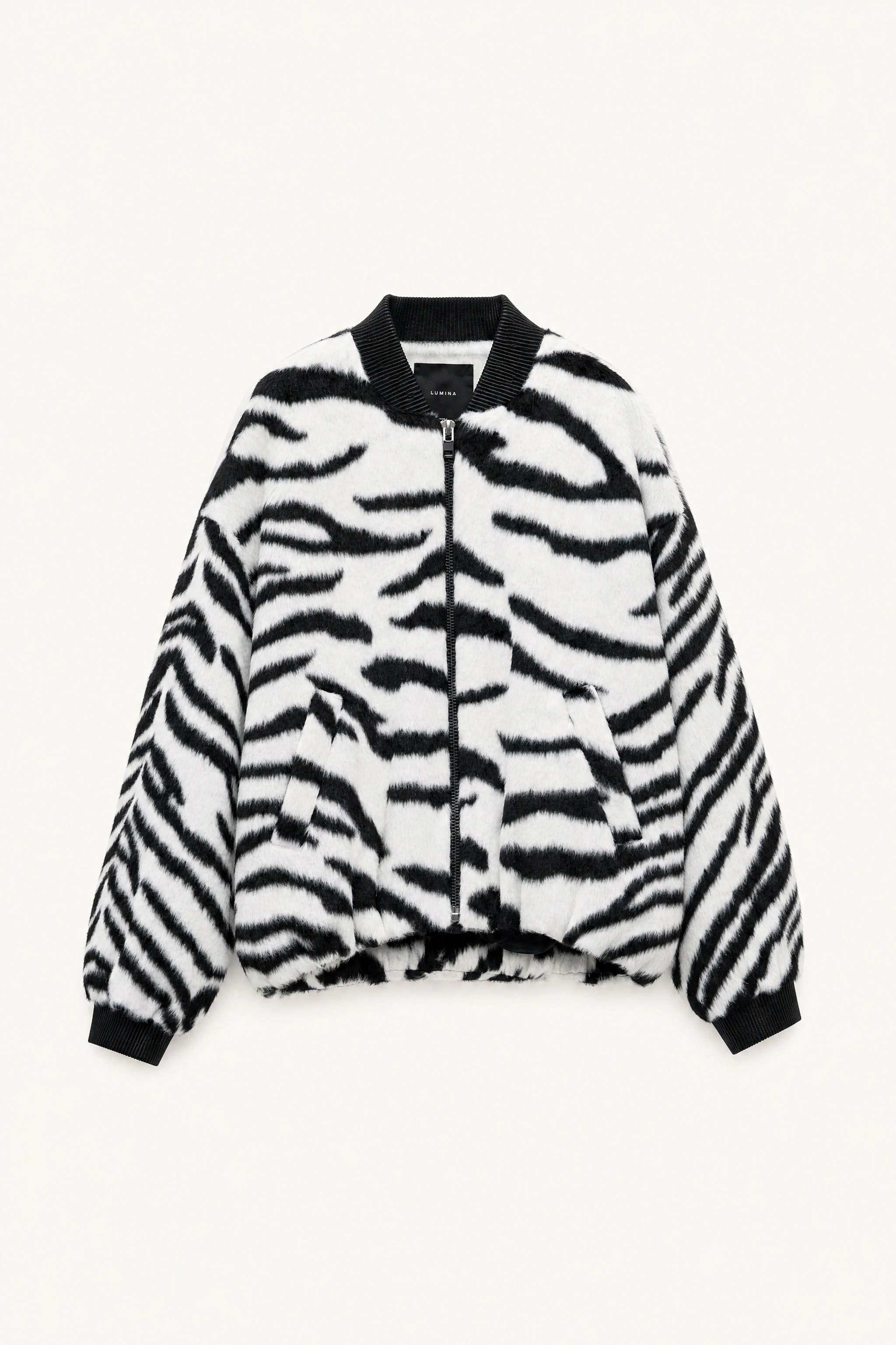 Oversize-Jacke mit Felloptik