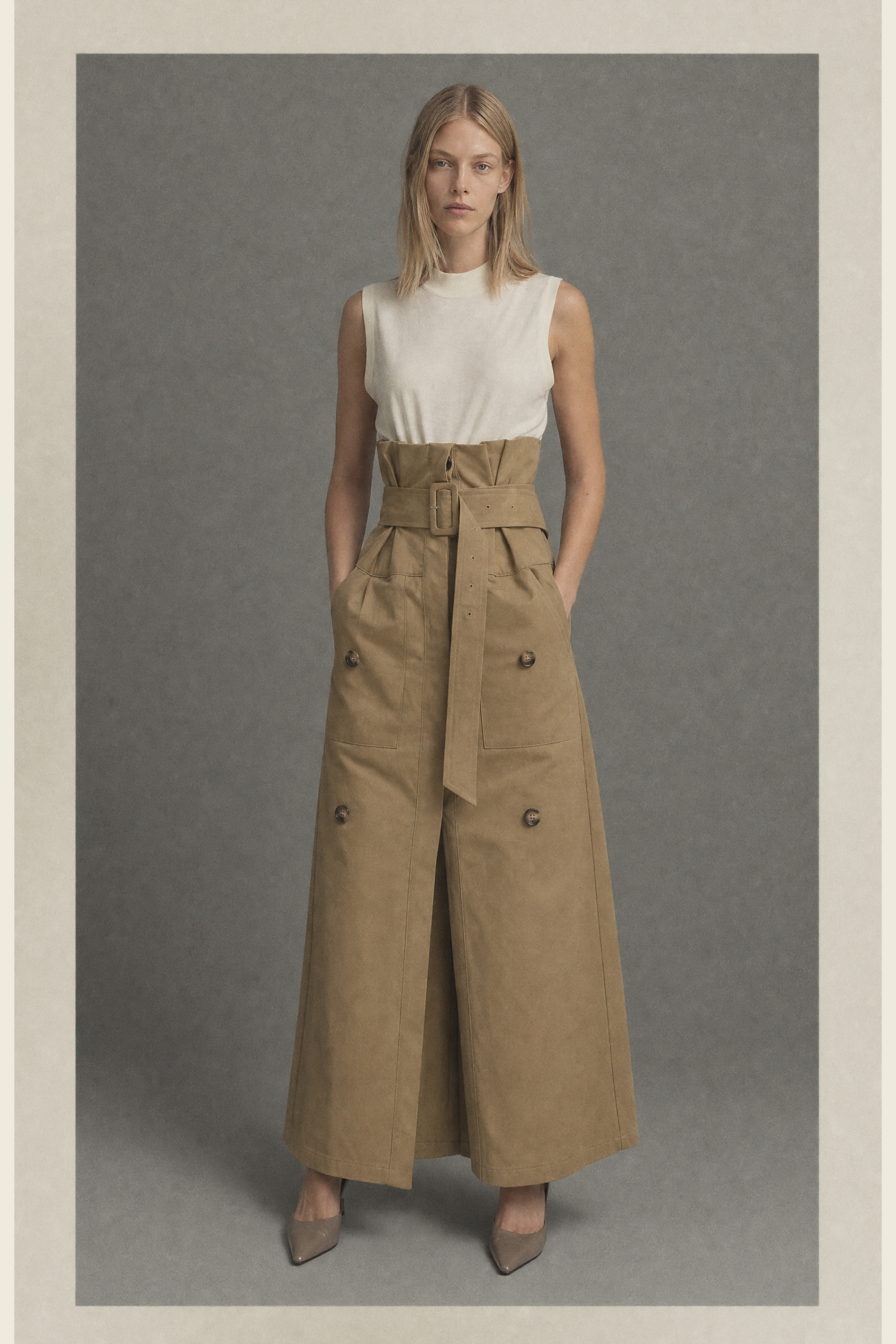 Maxirock mit Paperbag-Bund