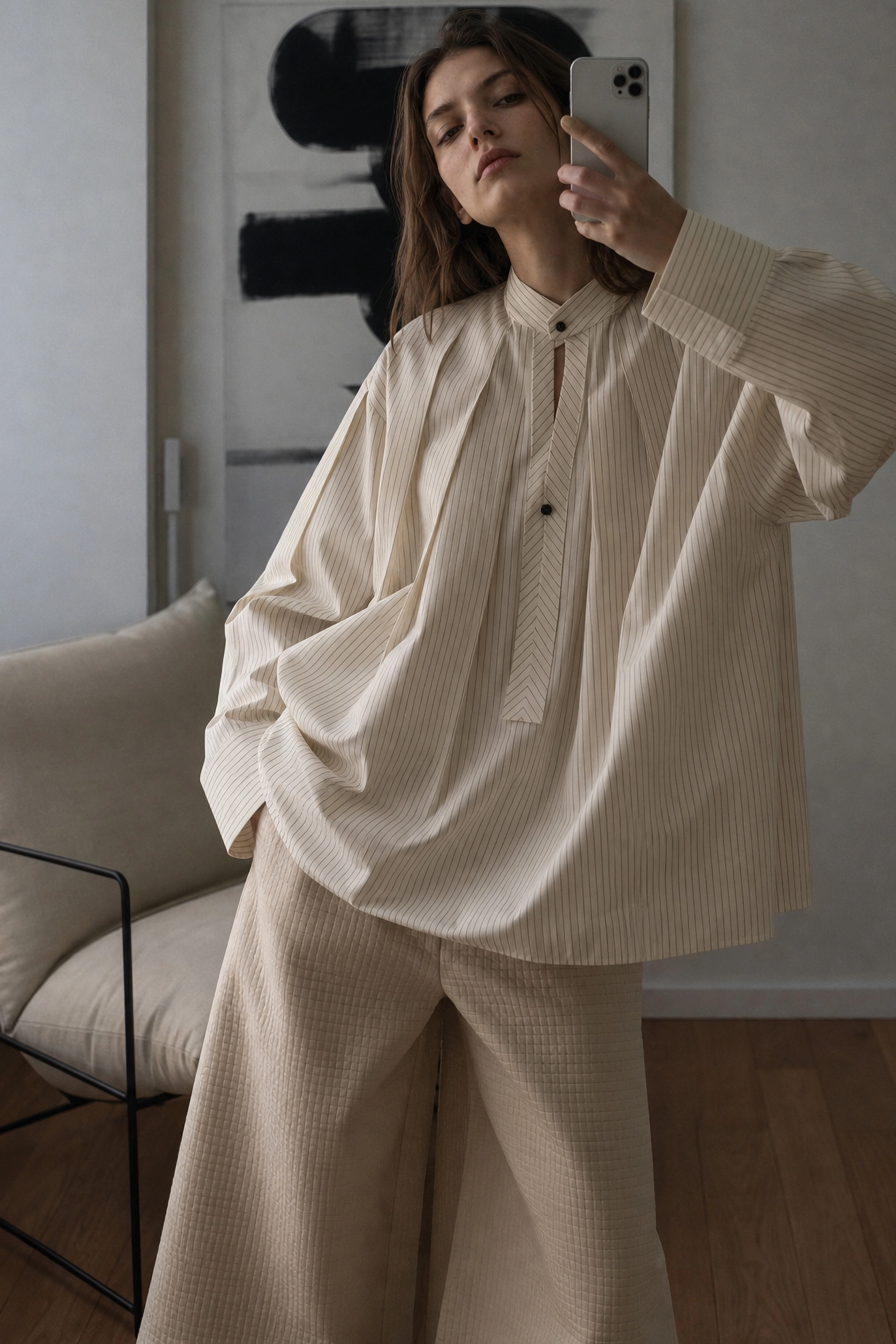 Oversize-Hemd mit Falten