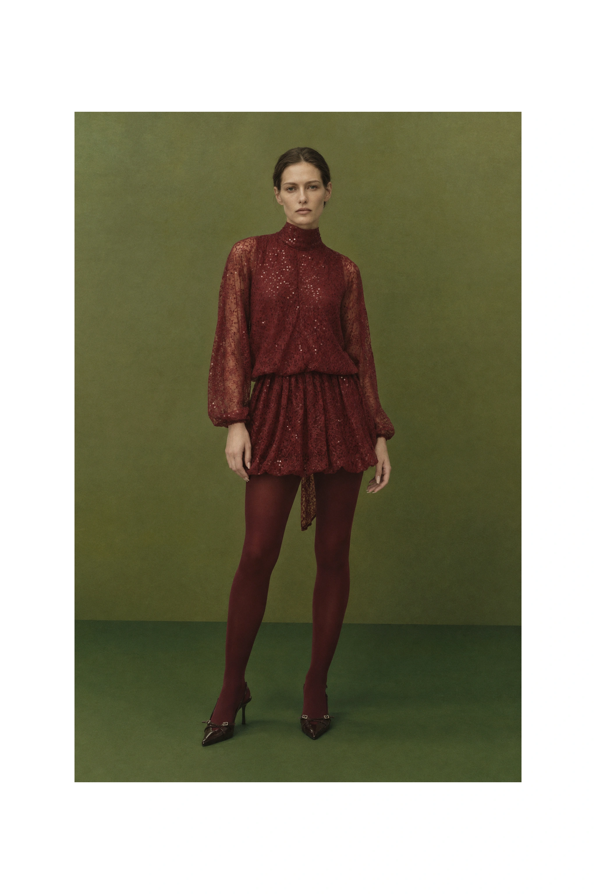 Ballon-Kleid mit Spitze