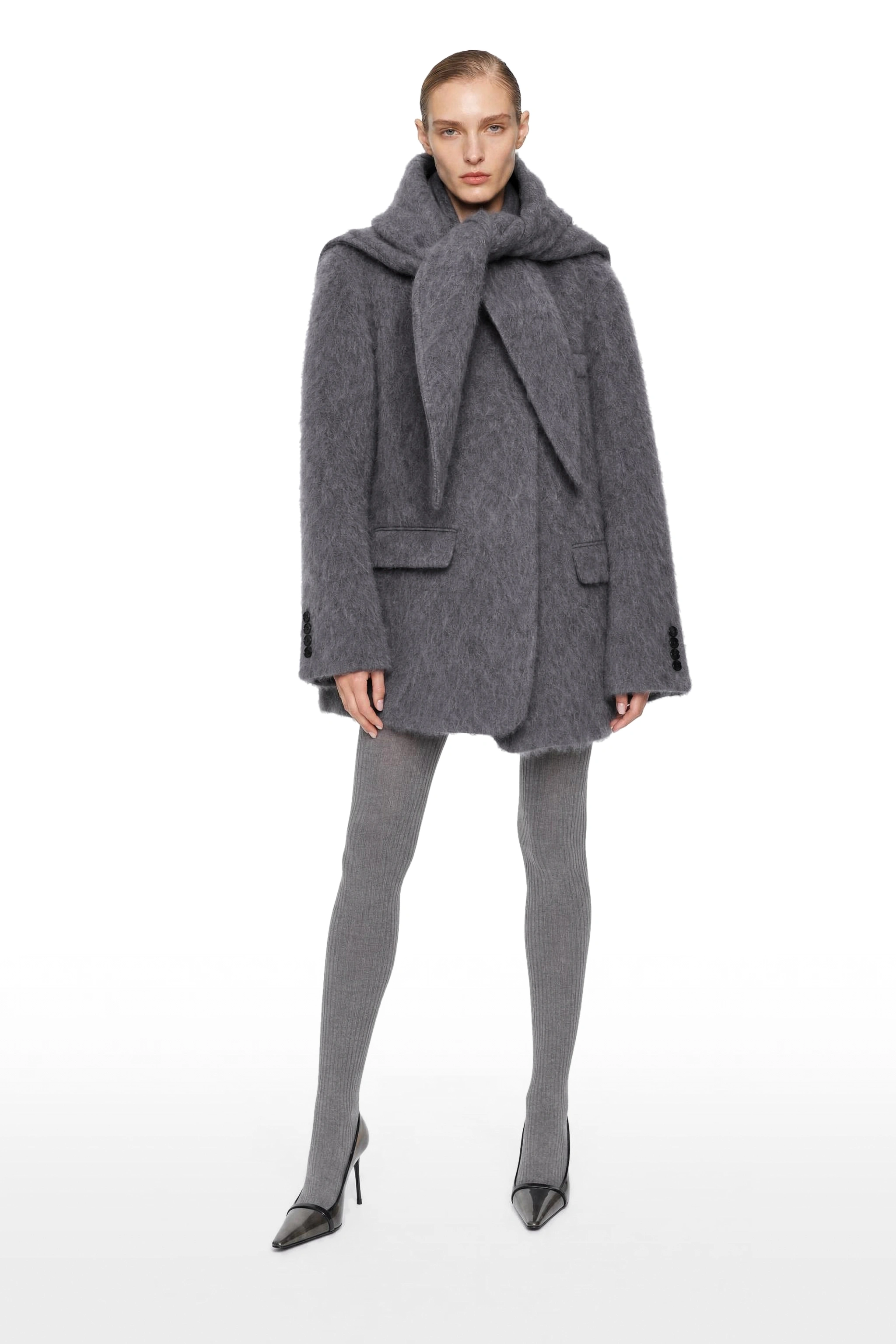 Oversize-Mantel mit Stehkragen