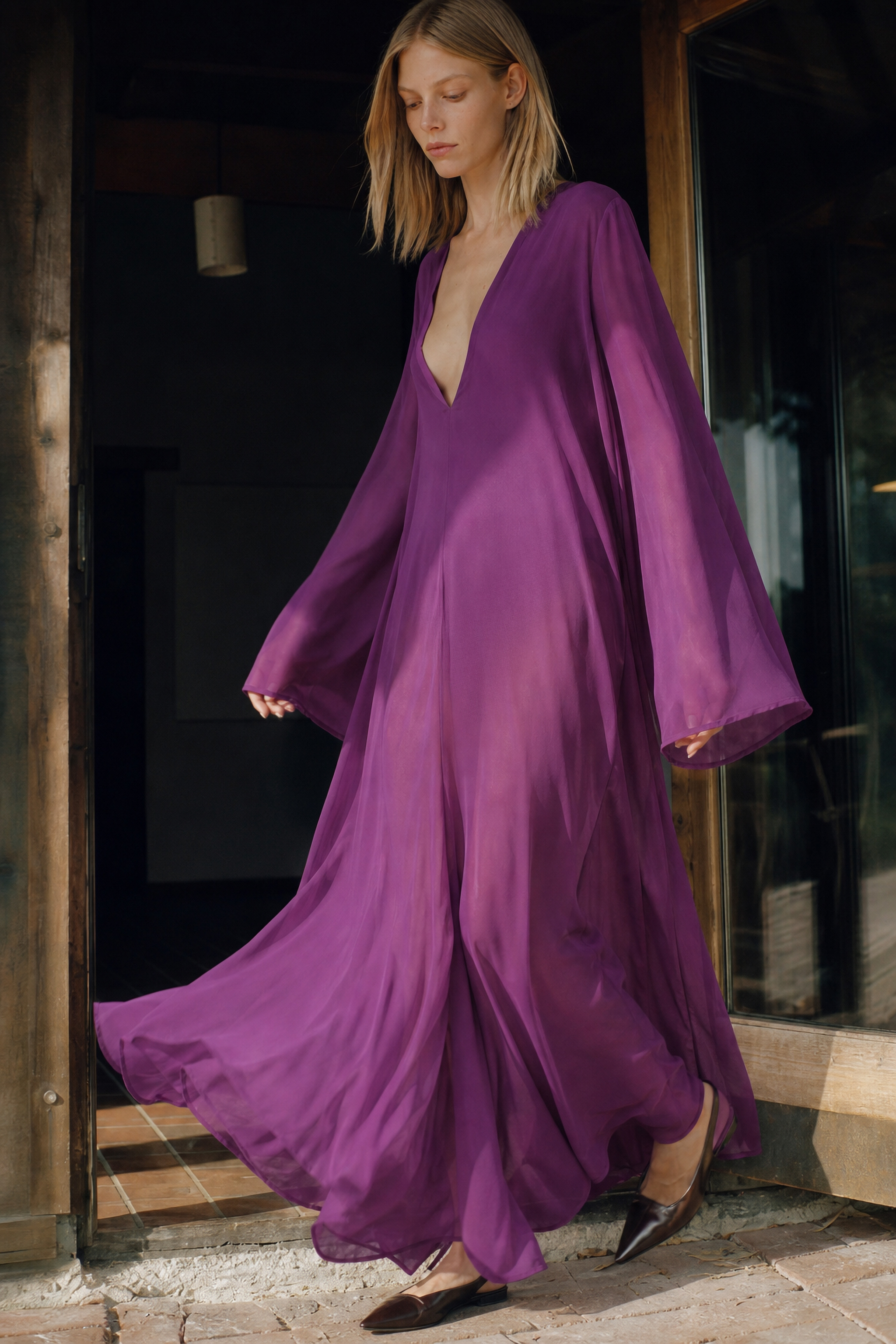 Maxikleid mit V‑Ausschnitt