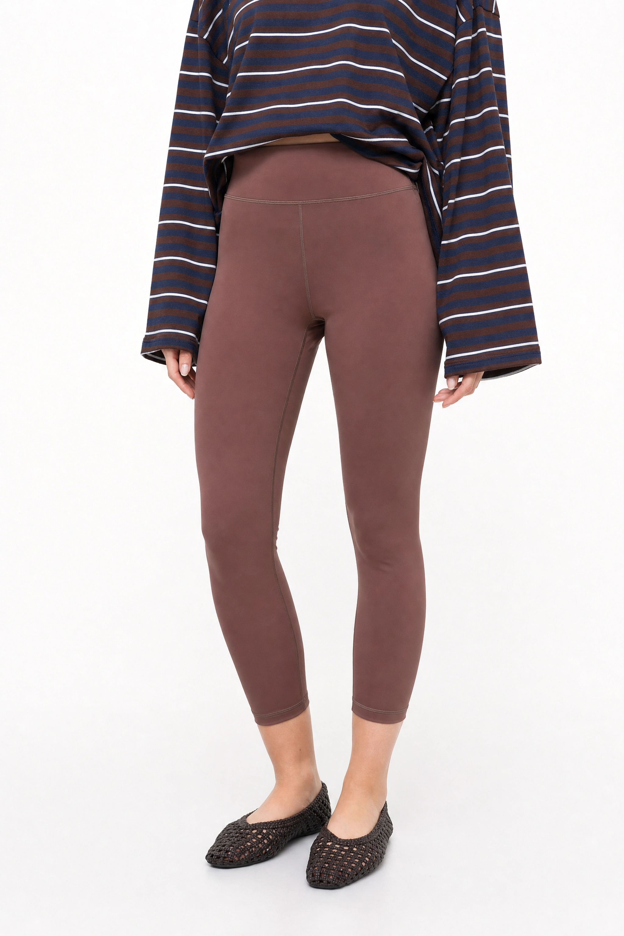 Leggings mit hoher Taille und Knöpfen