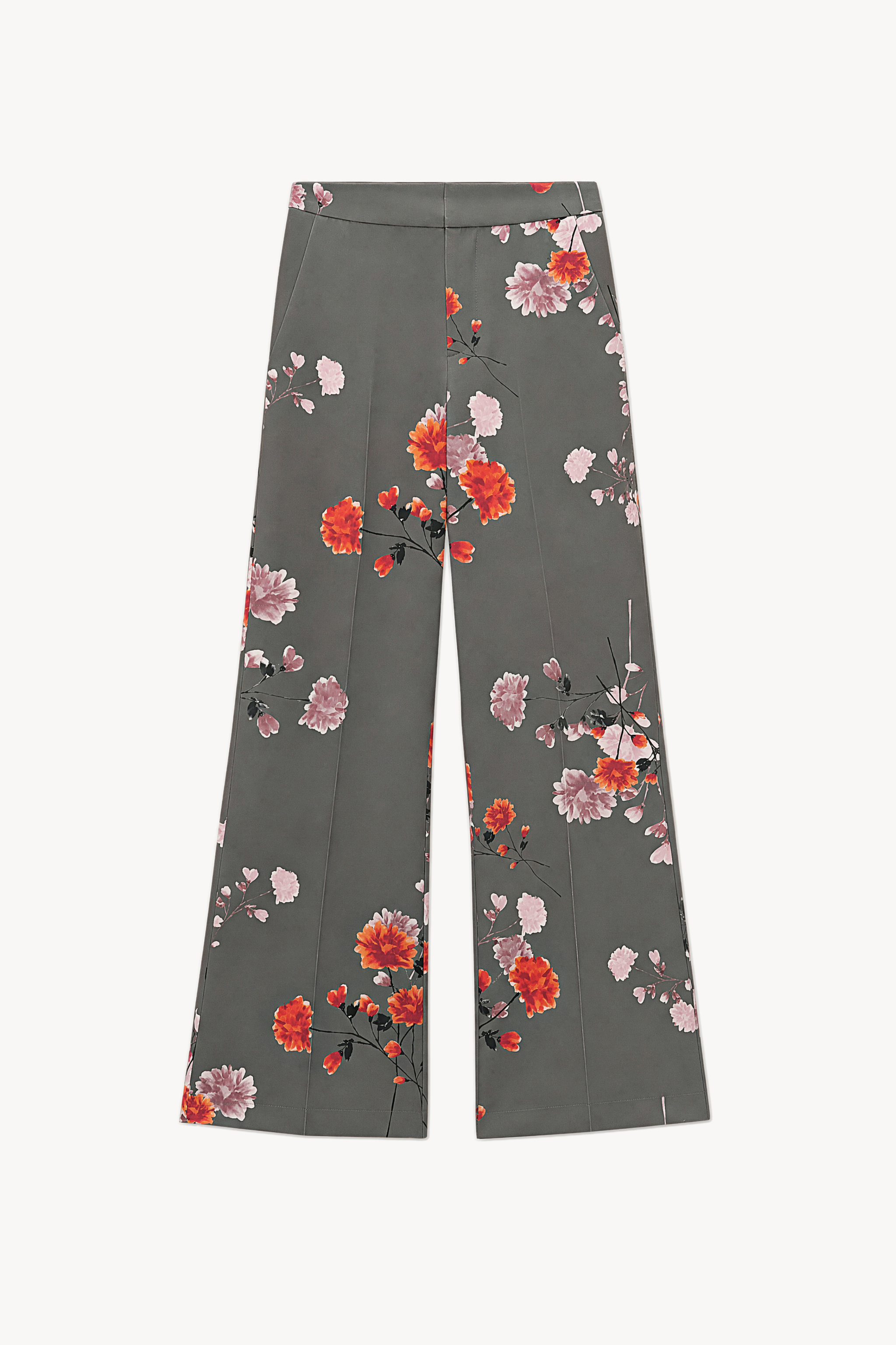 Glockenhose mit Falten und hoher Taille