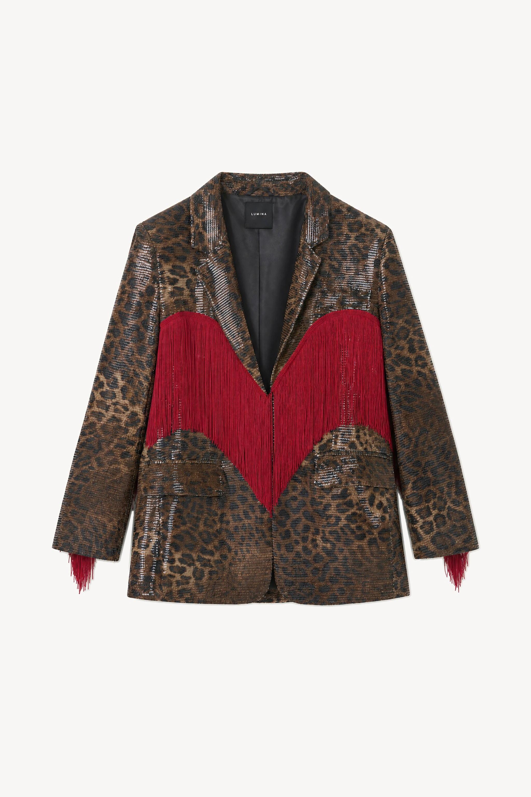 Oversize-Blazer mit Fransen