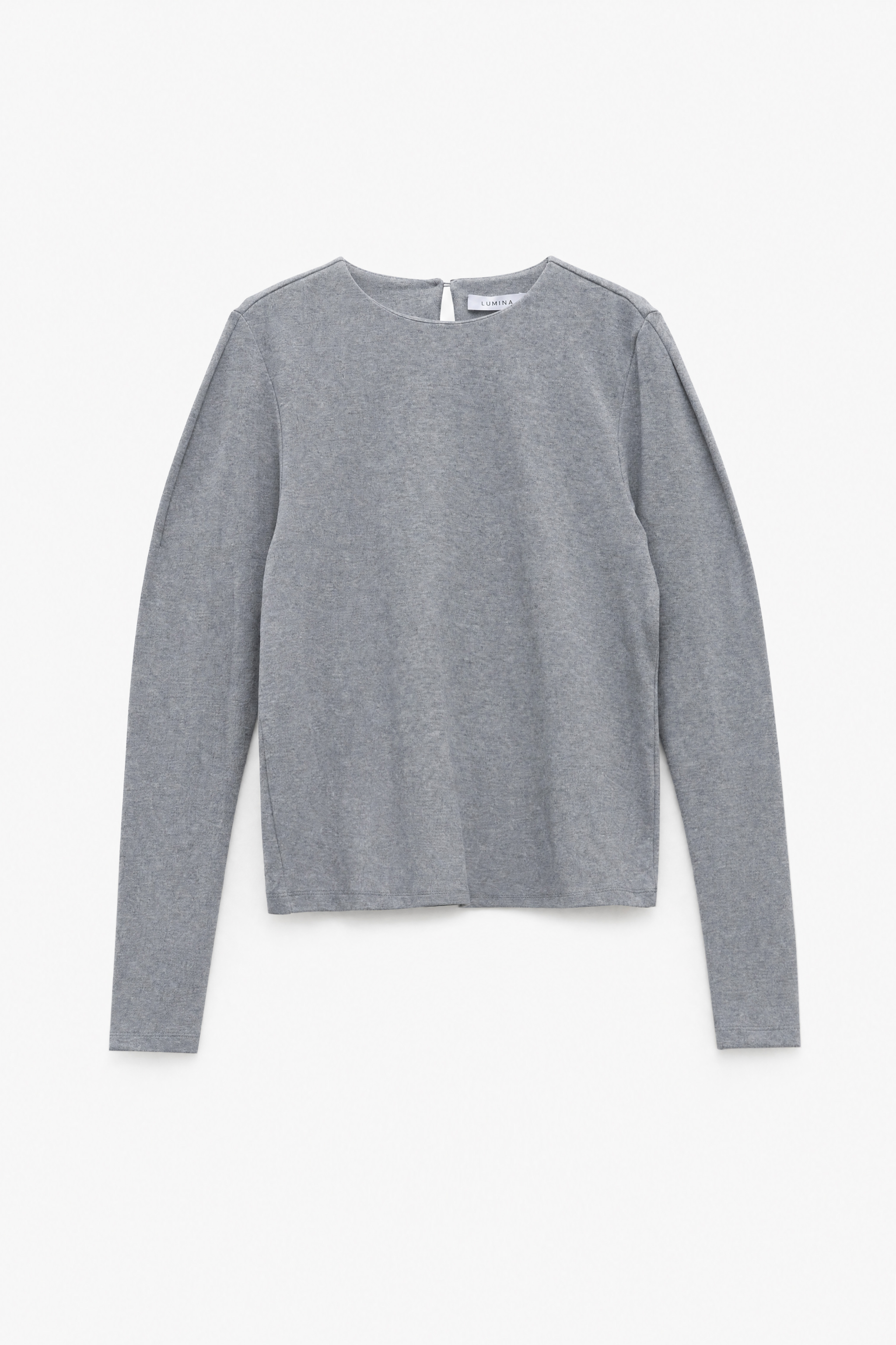 Jersey-Top mit Knopf im Nacken