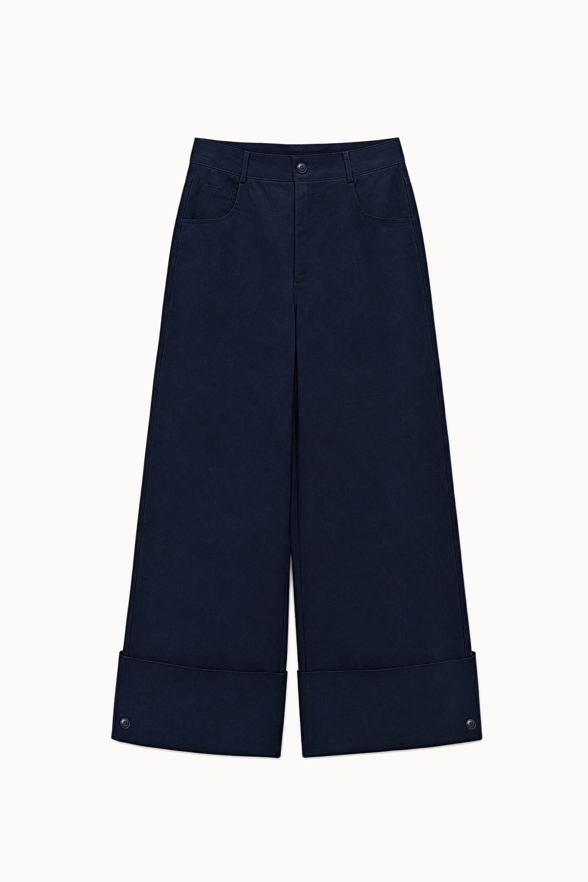 Wide-Leg-Hose mit Manschetten