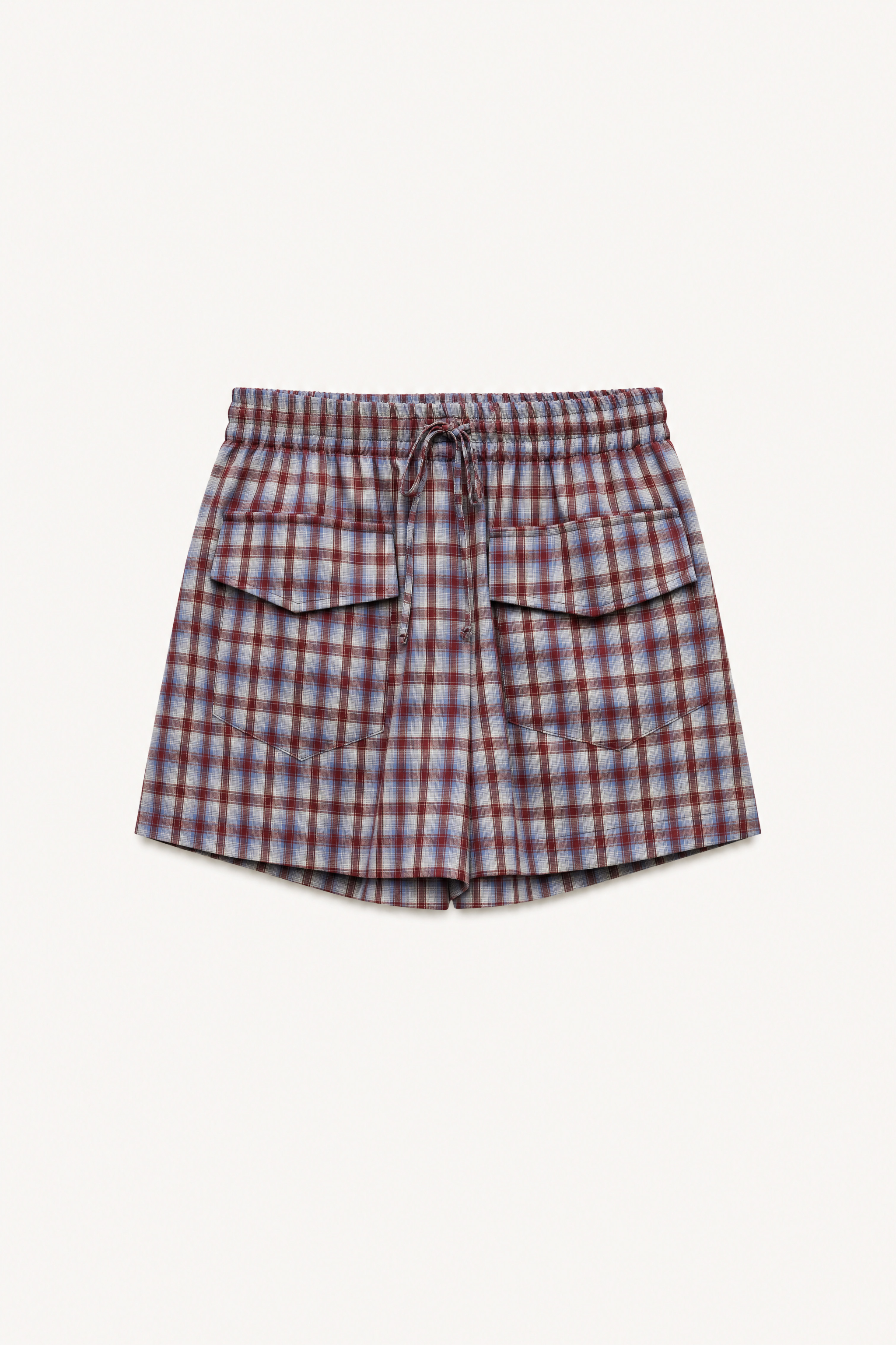 Shorts mit Tartan und Kordel