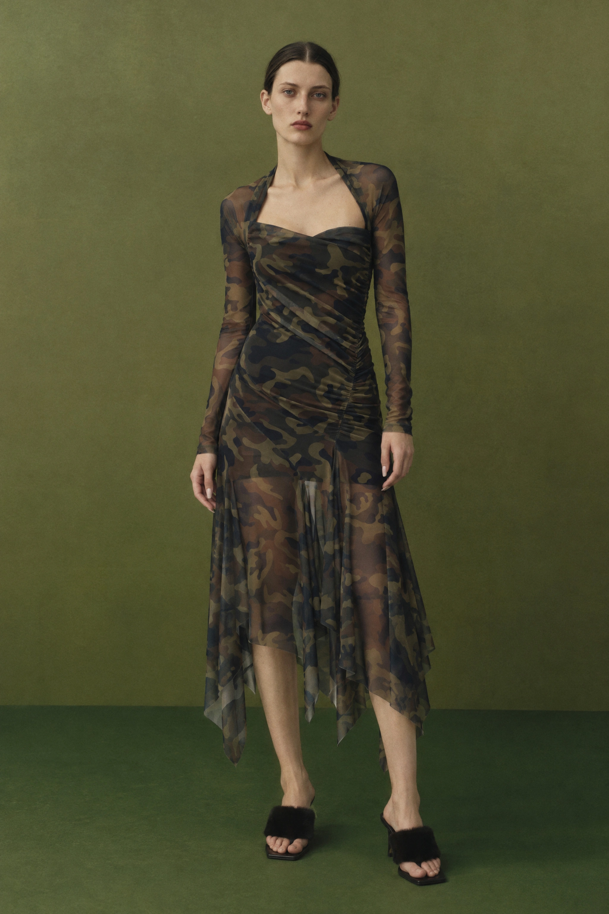 Maxi-Kleid „Wasser” im Camouflage