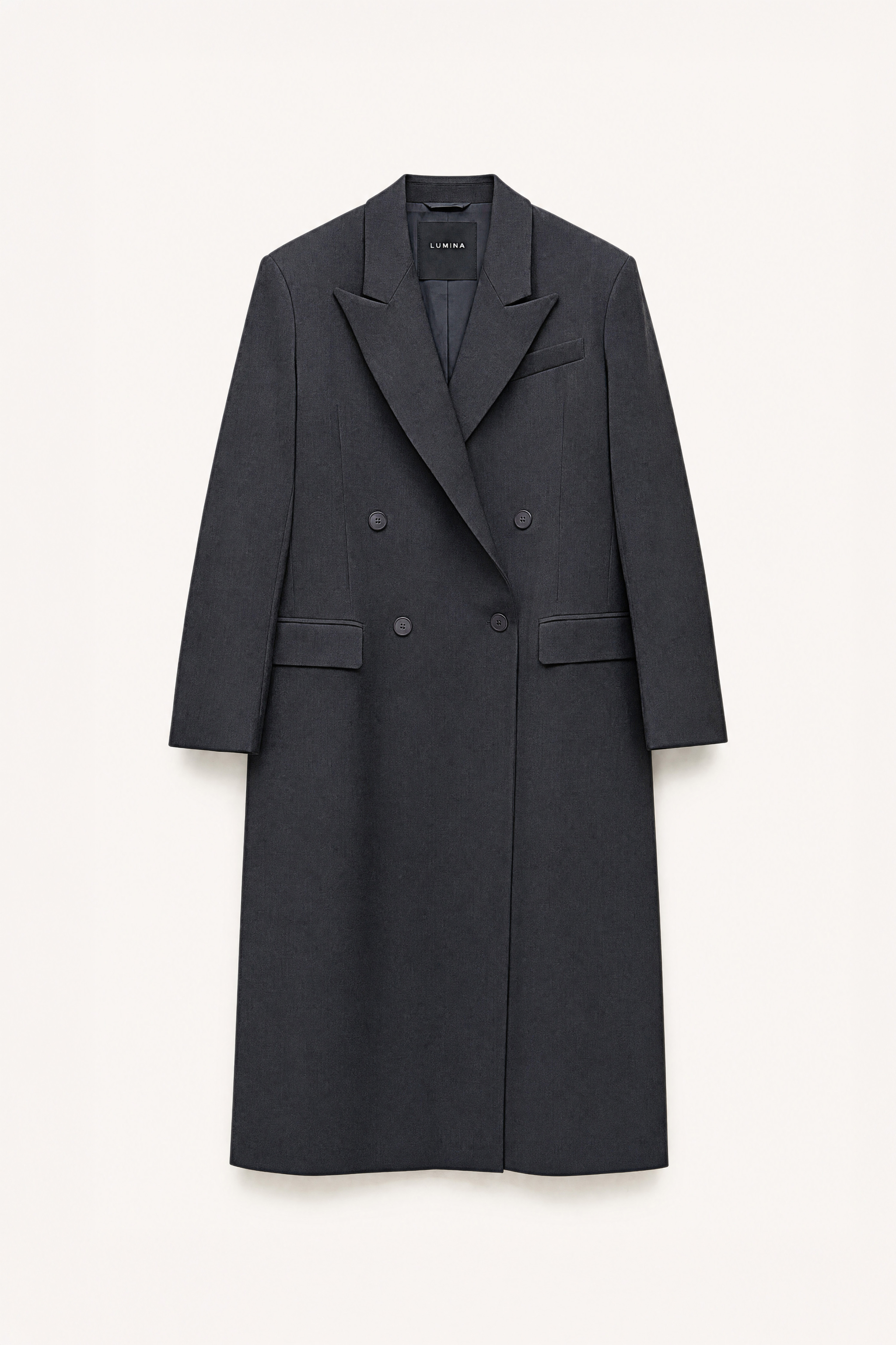 Maxi-Mantel mit Revers