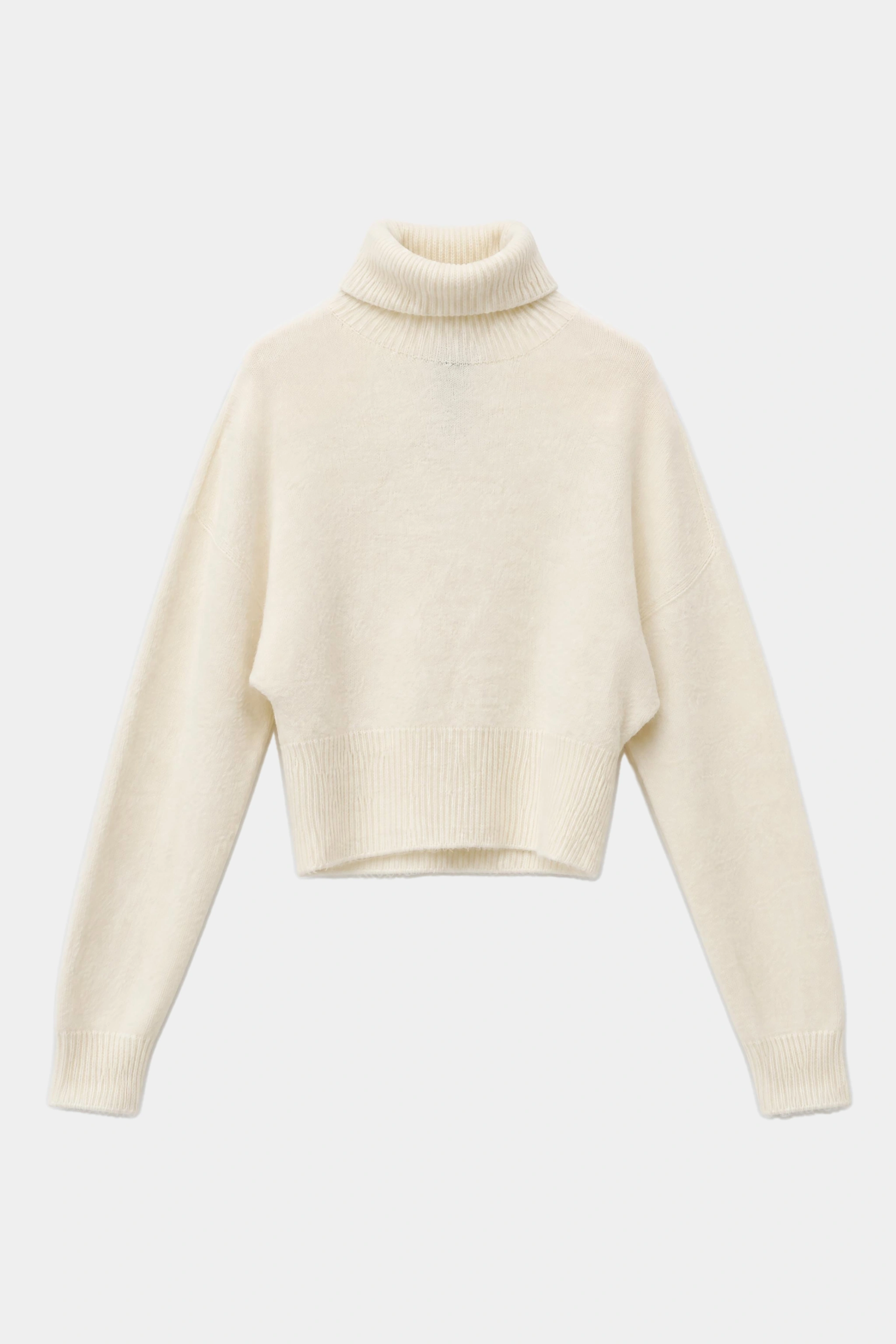 Oversize Cropped Rollkragenpullover