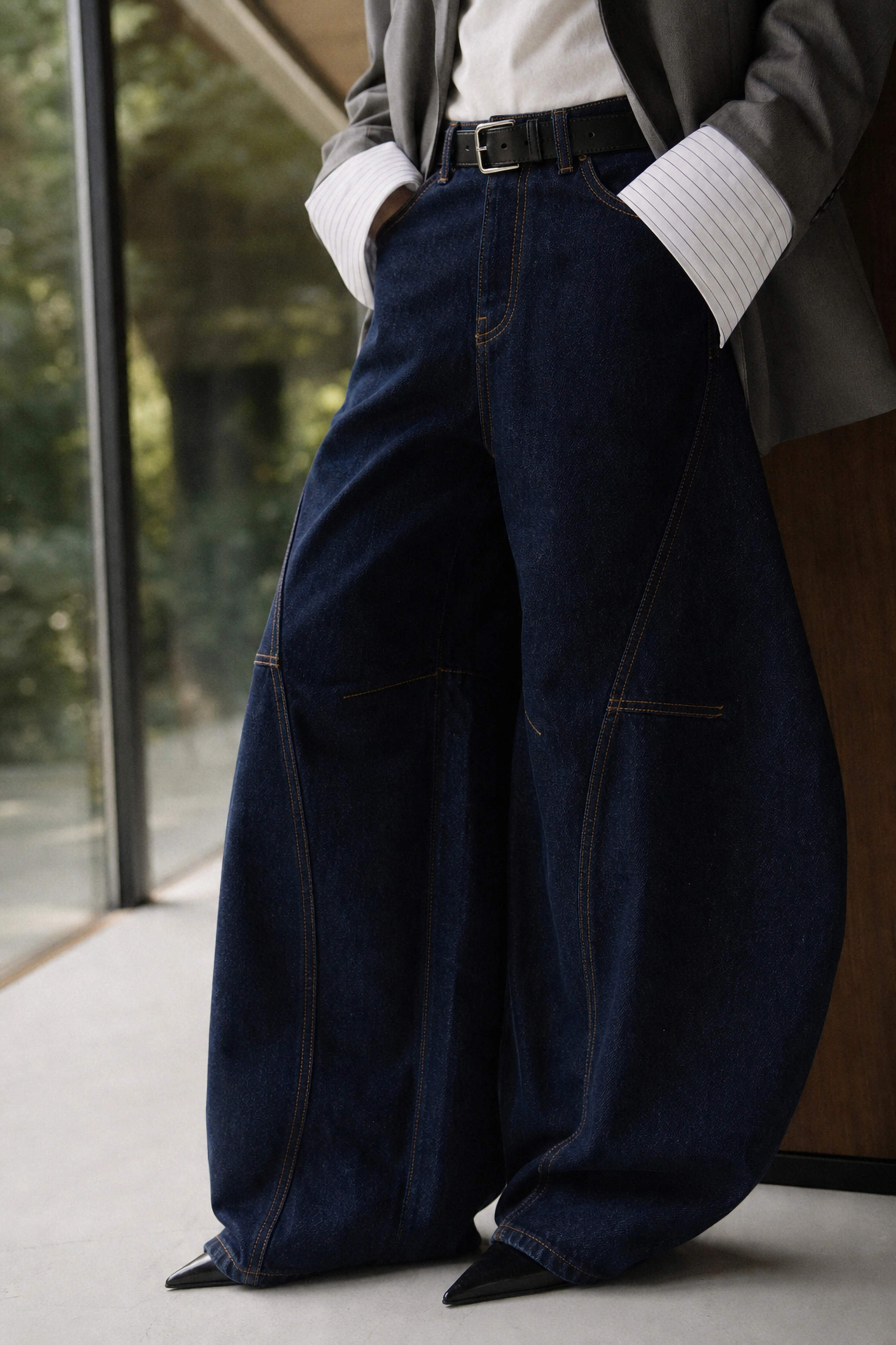 Weite Jeans mit hoher Taille