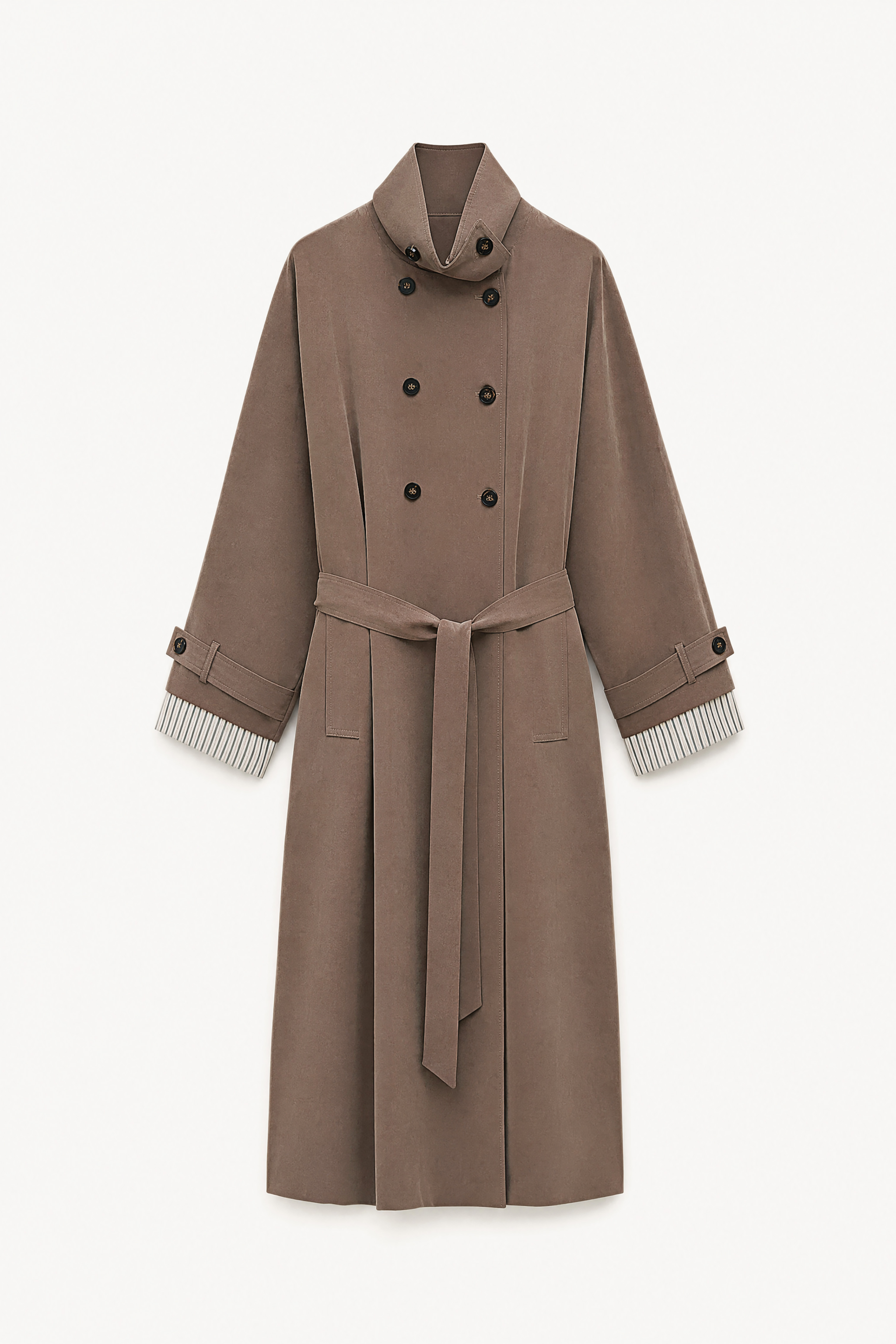 Midi-Trenchcoat mit Stehkragen