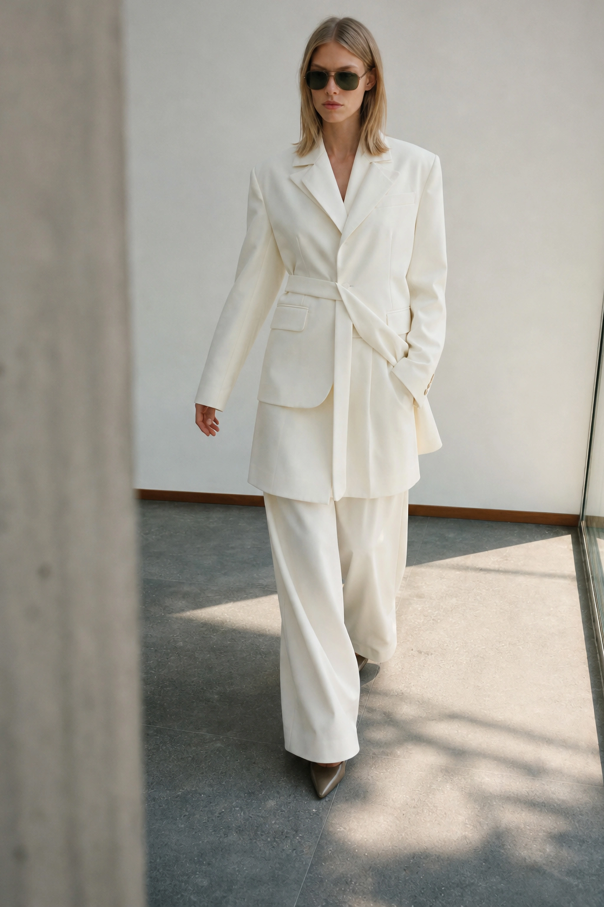 Taillierter Blazer mit Gürtel