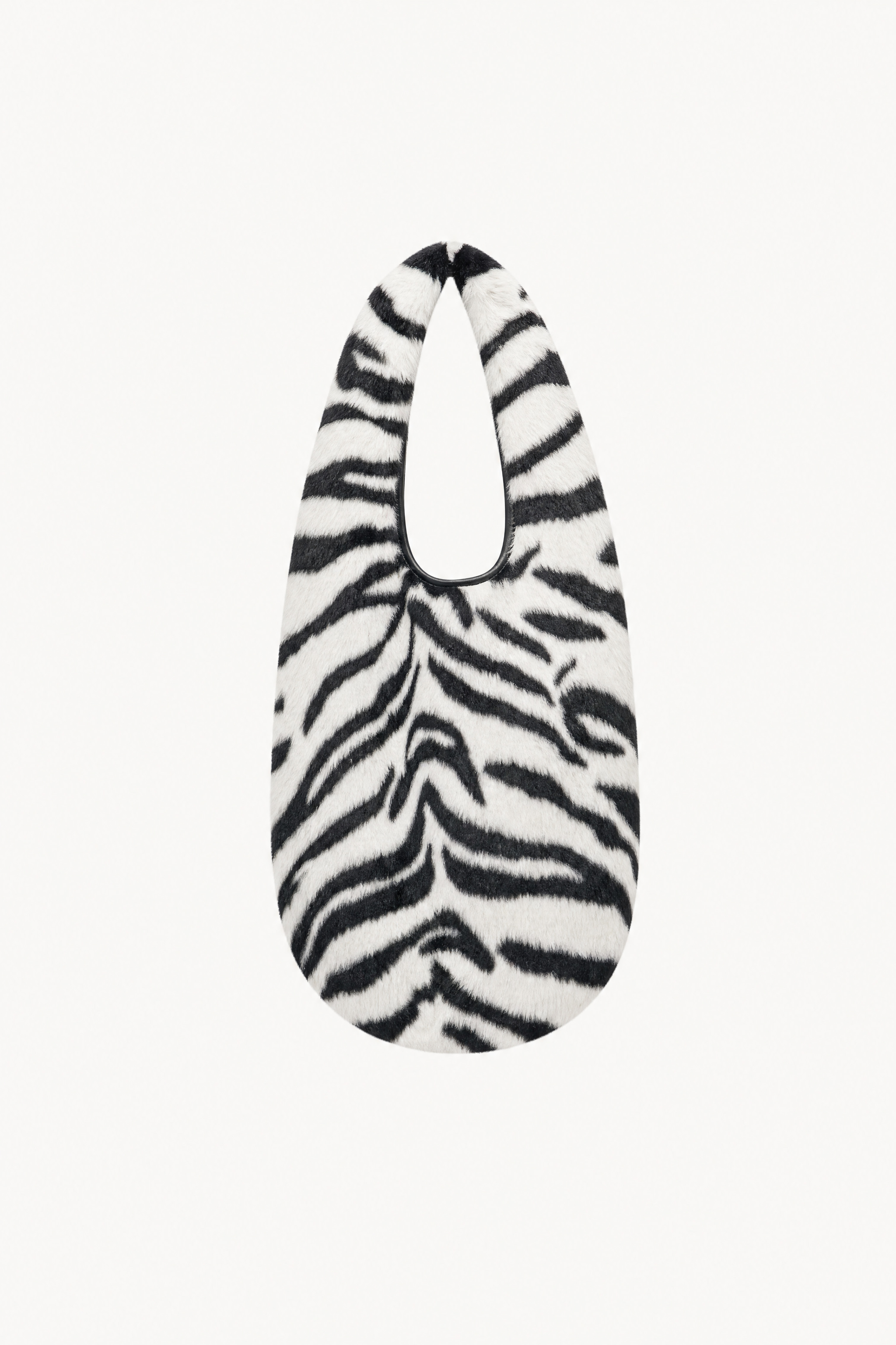 Hobo-Tasche mit Zebramuster aus Kunstfell