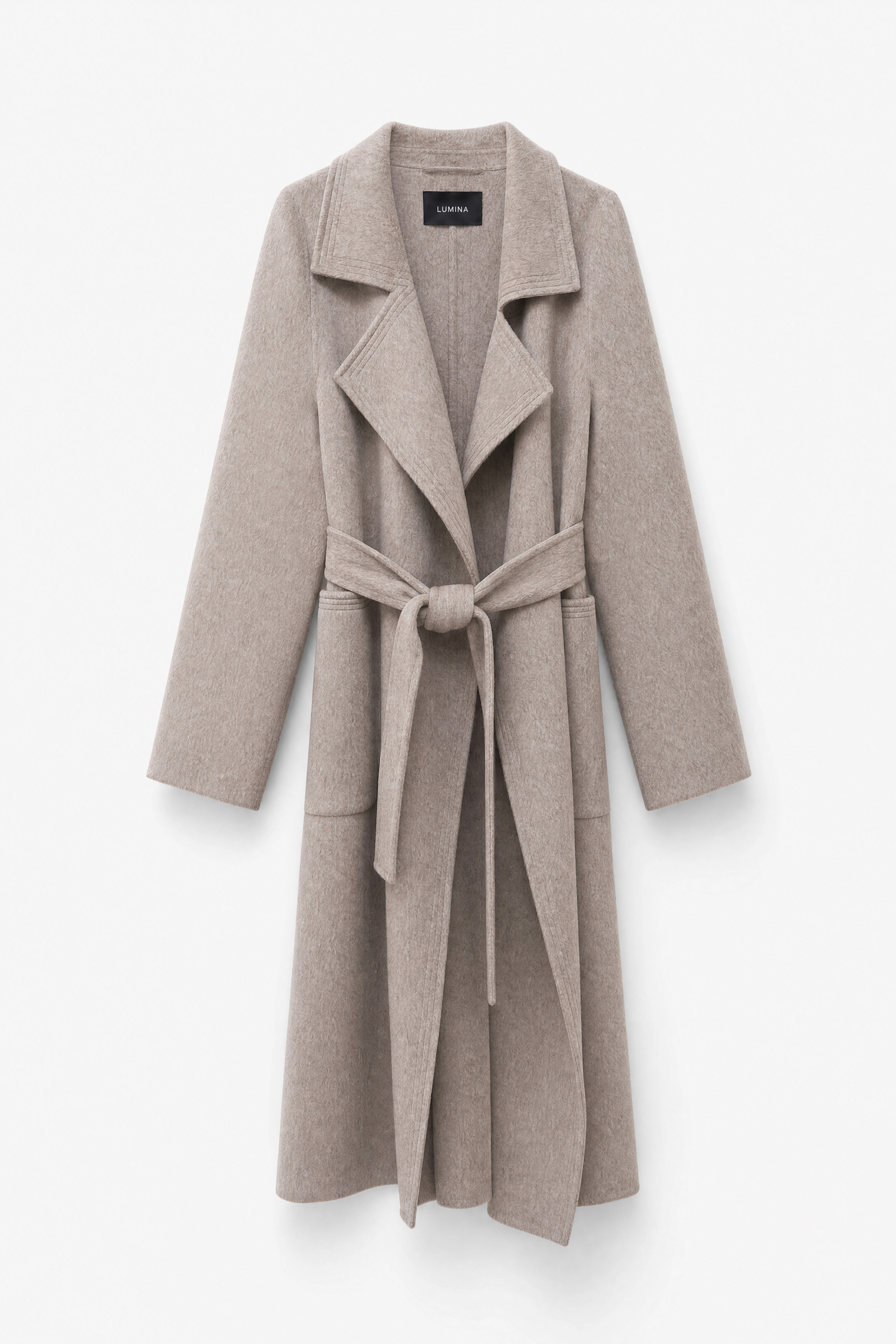 Midi Wollmantel mit Revers