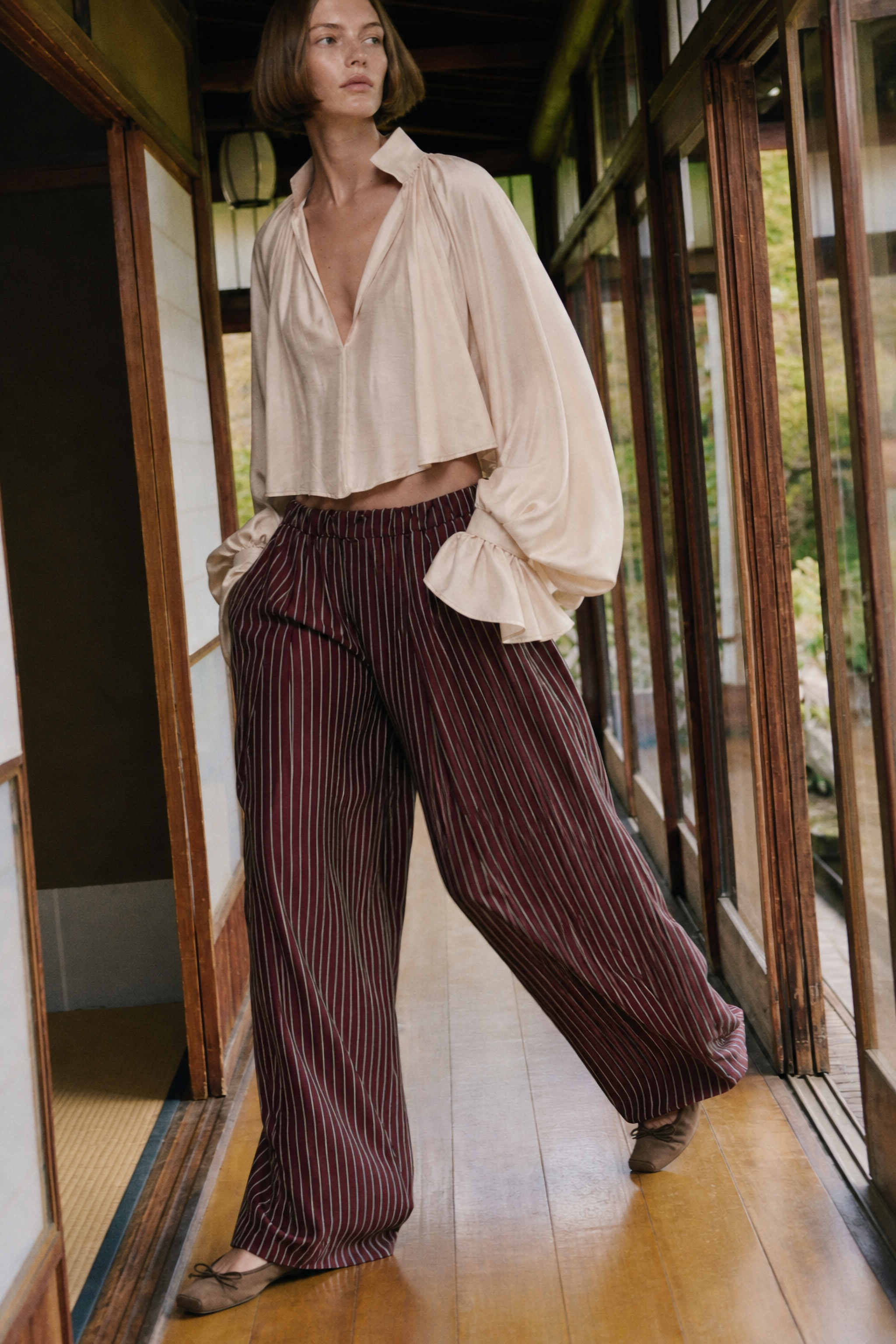 Wide‑Leg‑Hose mit Kordelzug