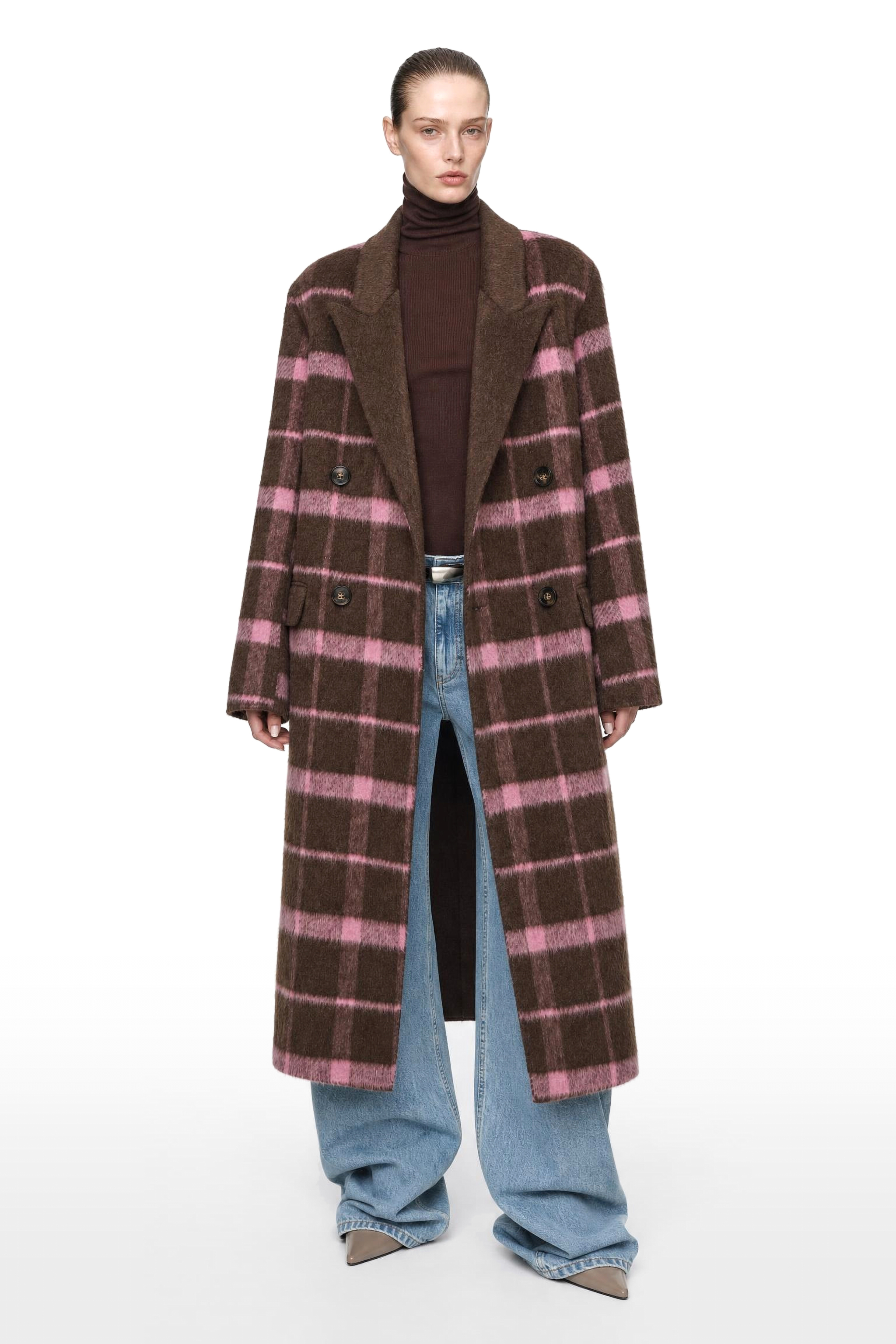 Oversize Maxi-Mantel mit breiten Revers