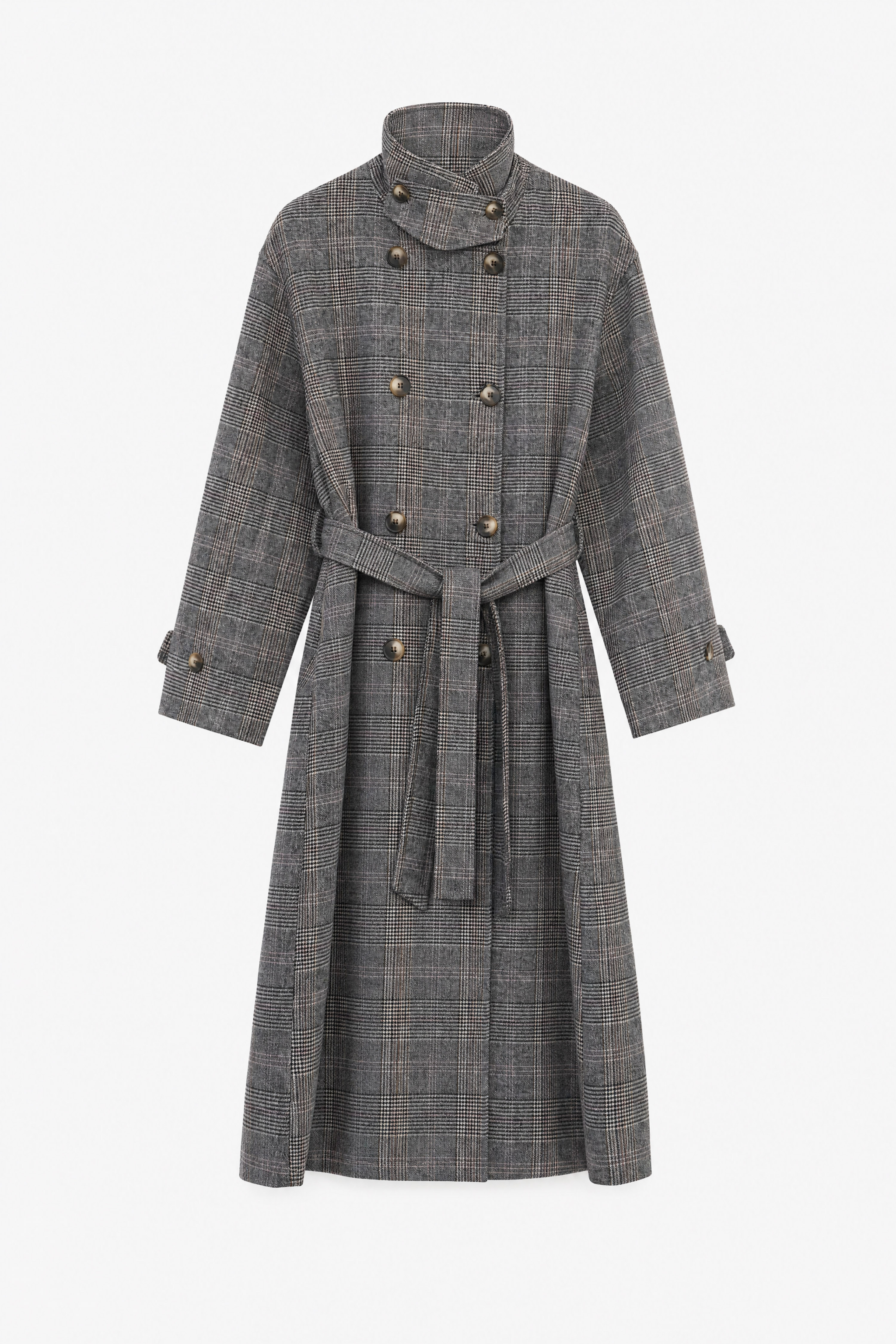 Oversize Maxi-Mantel mit Karomuster