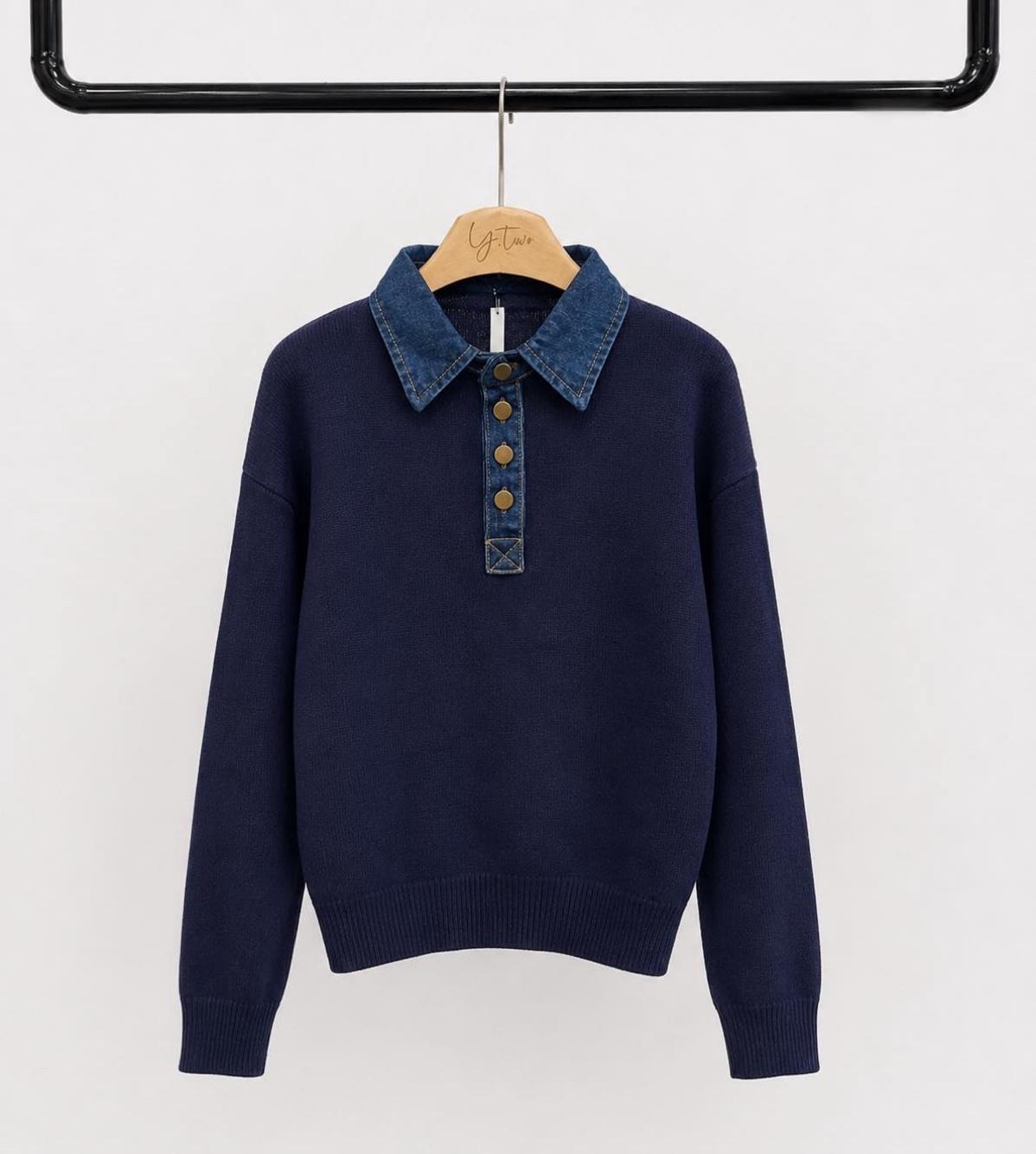 Pullover mit Polokragen