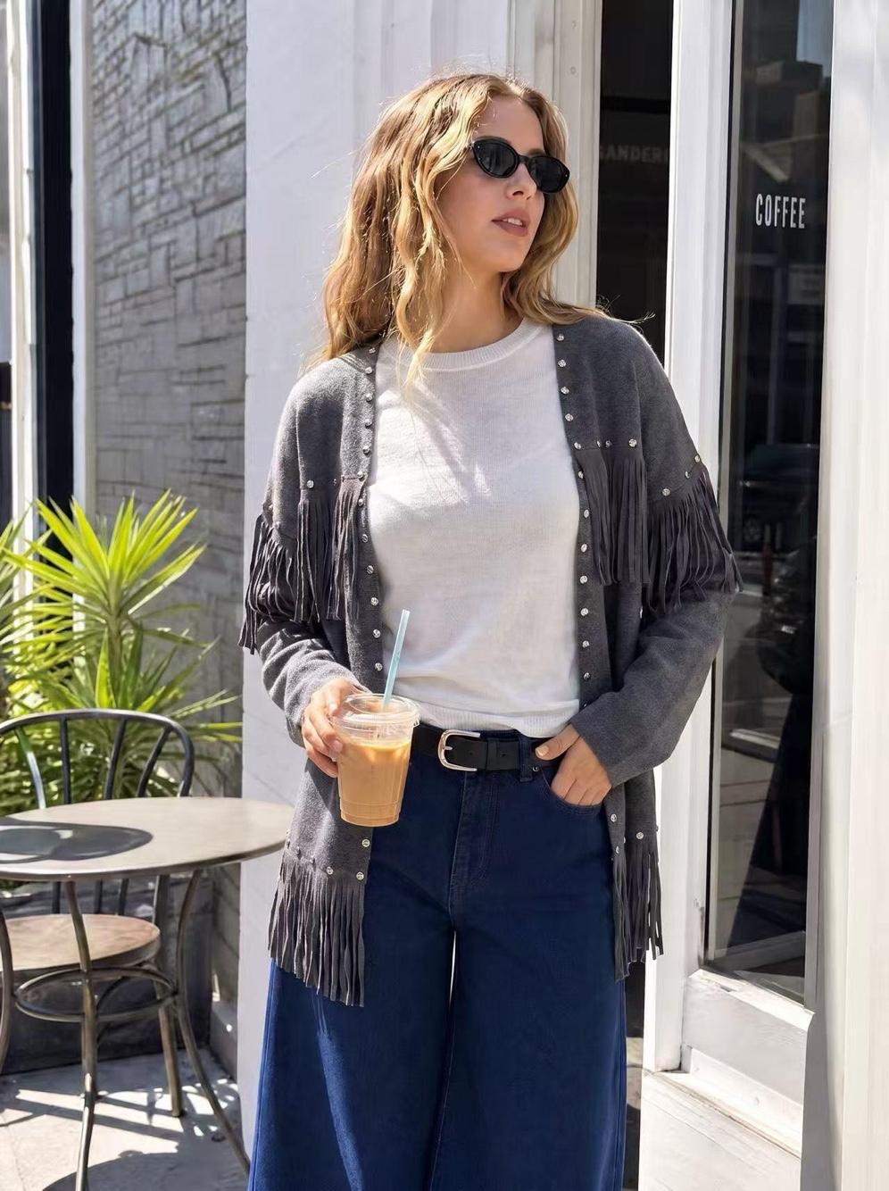 Cardigan mit Fransen