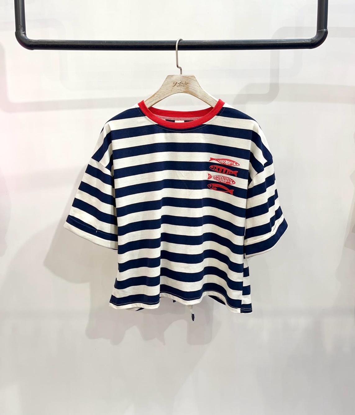 Lockeres T‑Shirt mit Bindeband