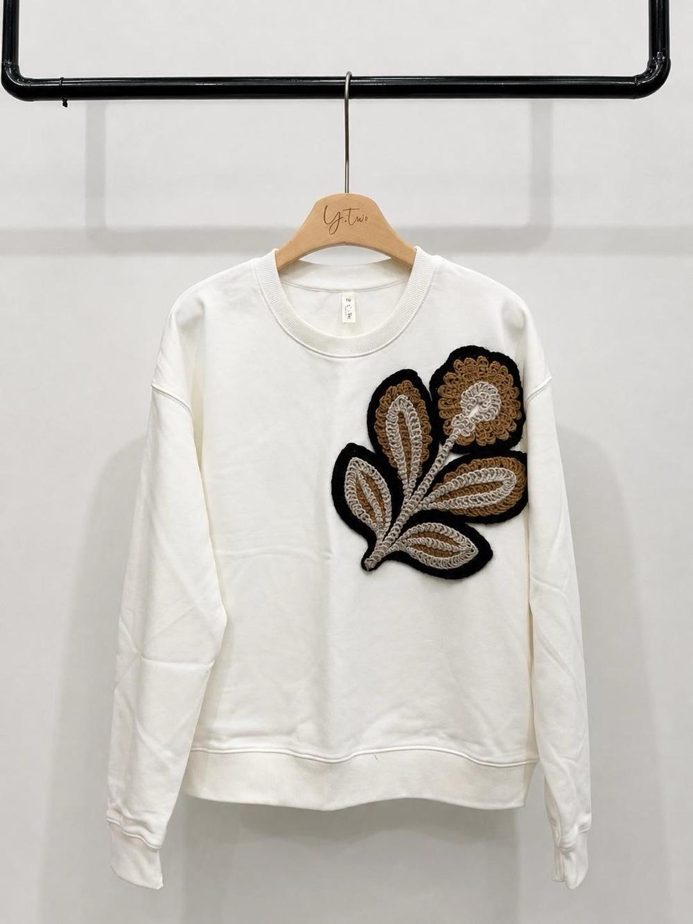 Lässiger Sweatshirt mit Stickerei